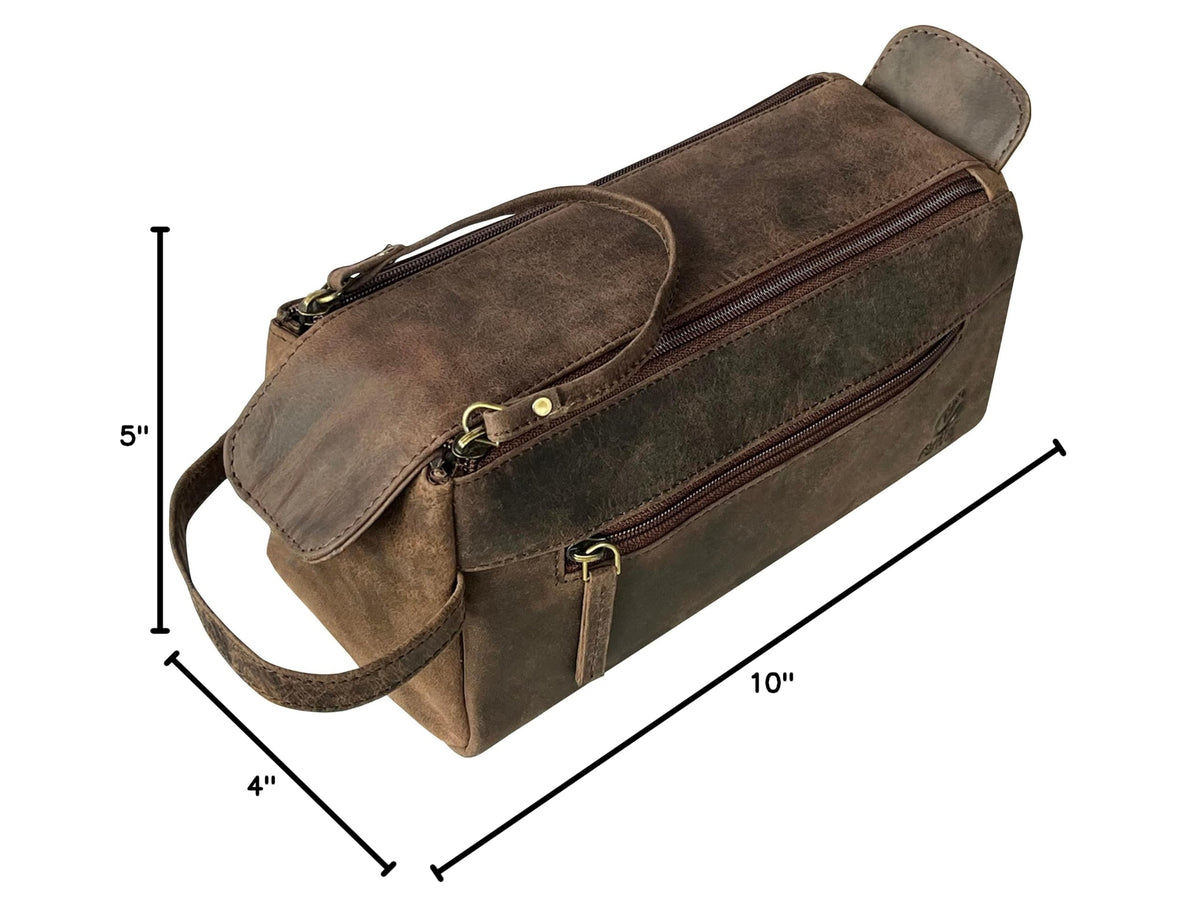 Leather Toiletry Bag for Men - RUSTIC TOWN Official Imagery - 4