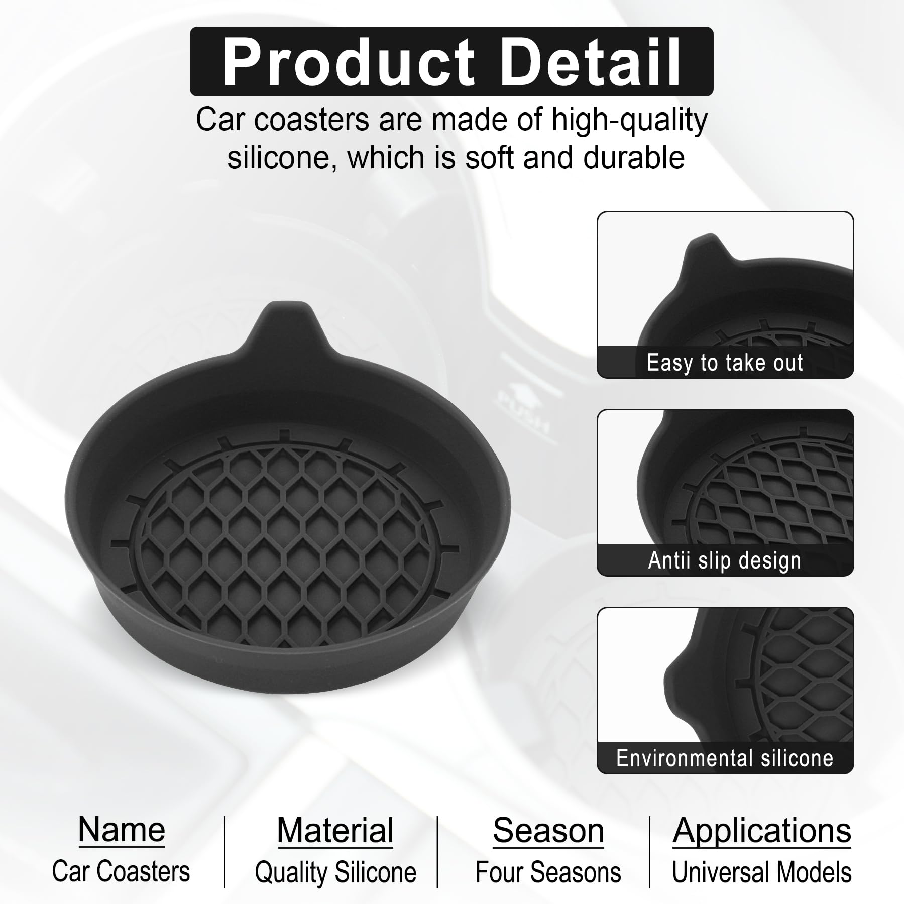 SINGARO Car Cup Holder Coaster, Silicone Cup Holder Insert, Unive - SINGARO Official Product View 4