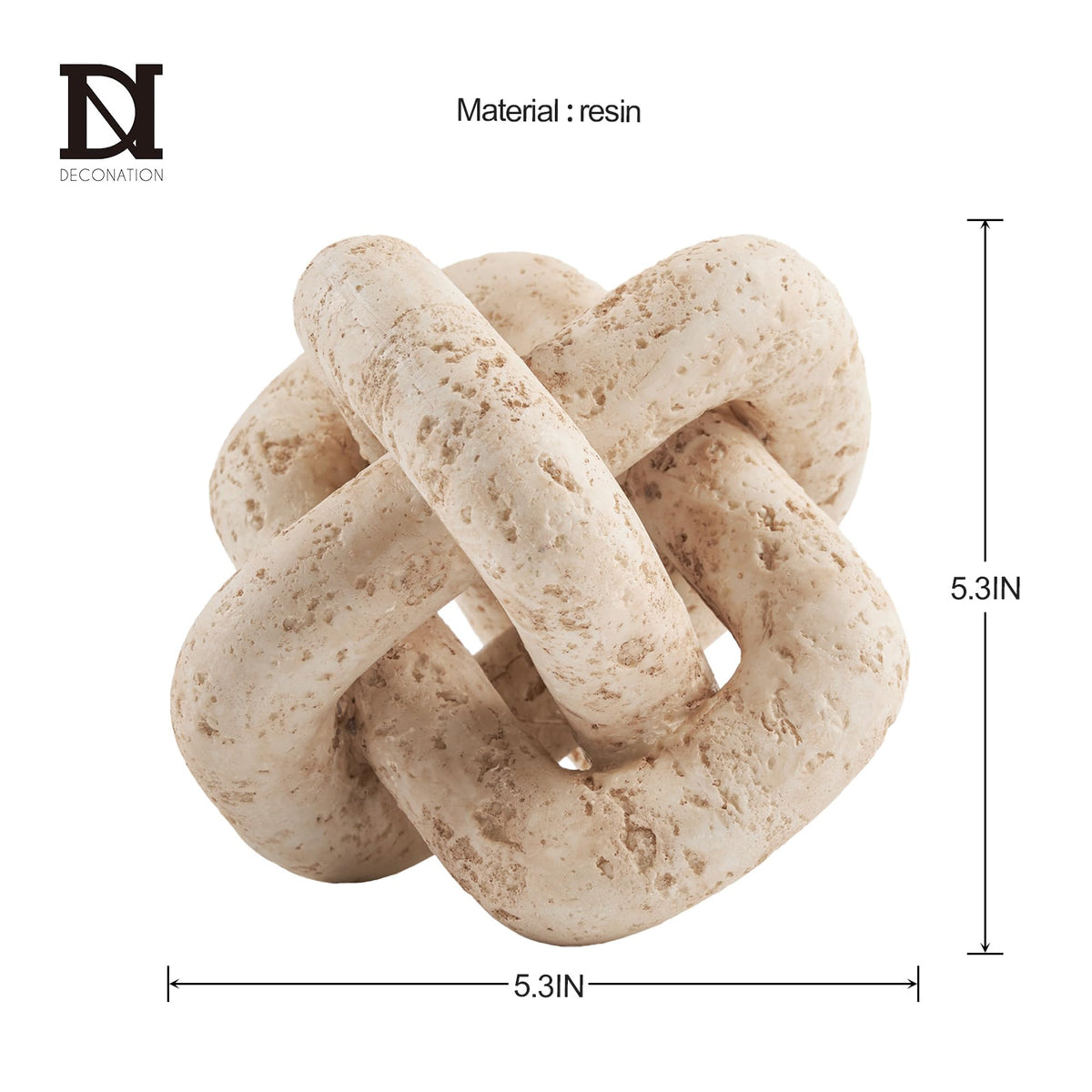 DN DECONATION 3 Link Knot Decor Beige Travertine Coffee - DN DECONATION Official Imagery - 3