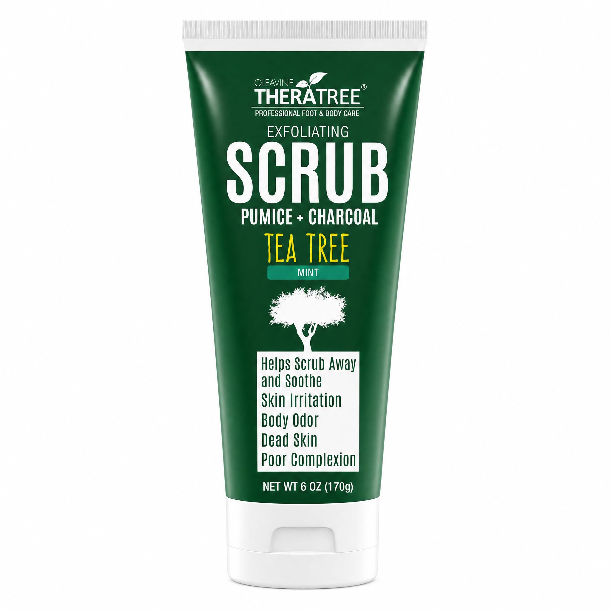 Oleavine TheraTree Tea Tree Oil Exfoliating Scrub, Pumice & Charcoal - Oleavine Official Product View 2