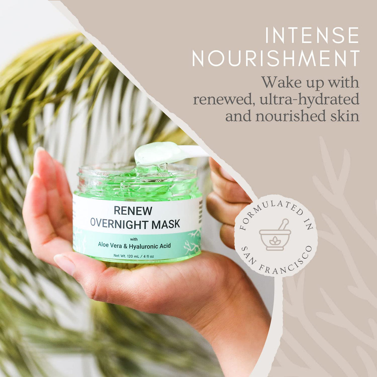 RENEW Overnight Face Mask with Aloe Vera Hyaluronic Acid - Doppeltree Official Imagery - 3
