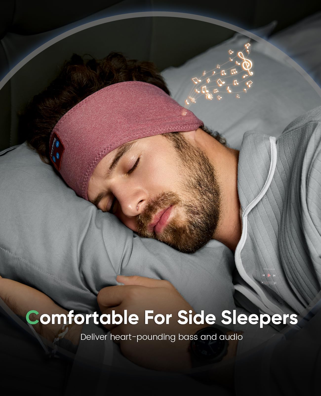 Perytong Sleep Headphones Bluetooth 5.4 Headband, Sports Wireless Earp - View 4