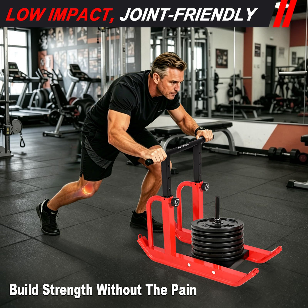 Heavy Duty Training Sled 5 Level Height Adjustment Push Pull - LMYYGOO Official Imagery - 7
