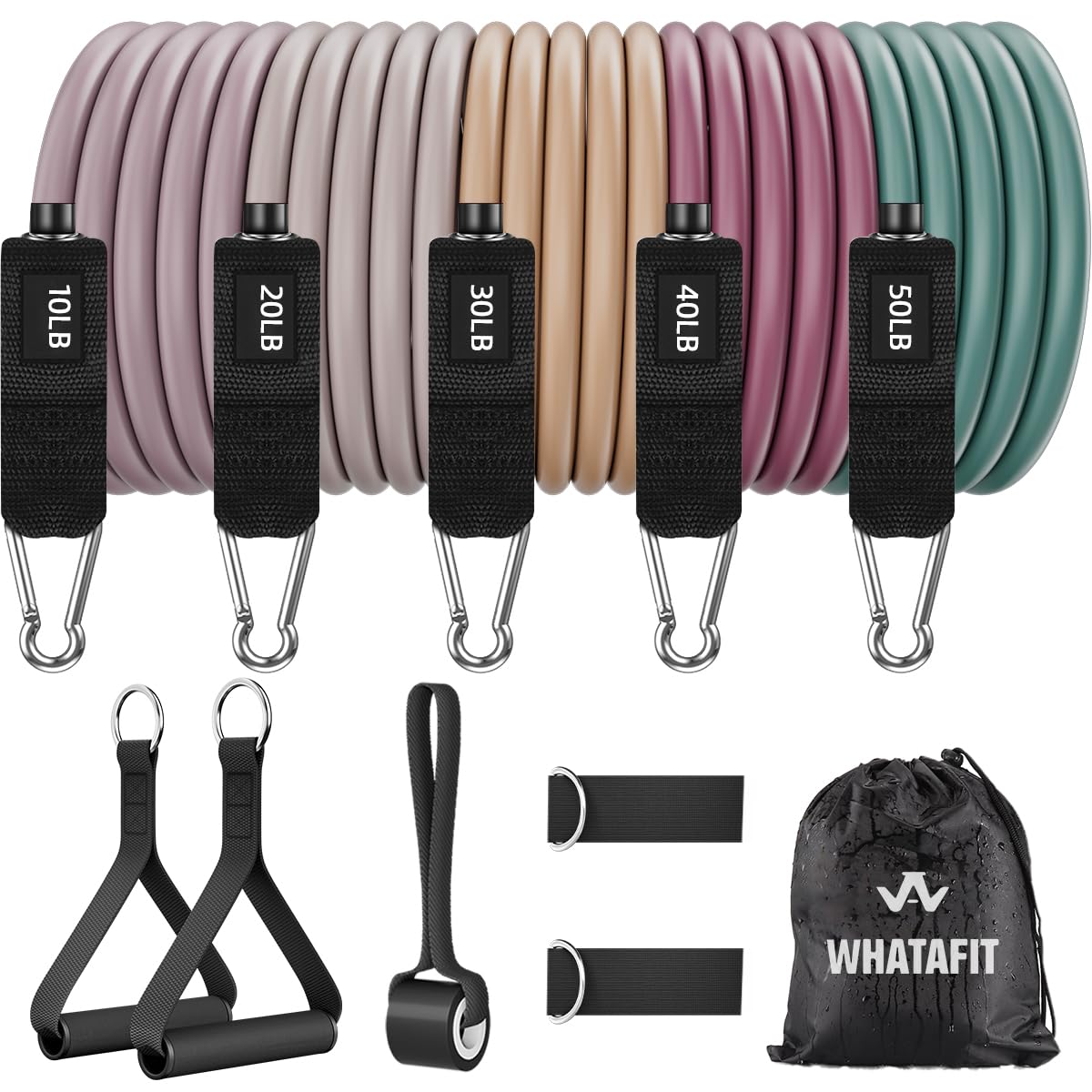 WHATAFIT Resistance Bands with Handles 150 lb Exercise Bands - WHATAFIT Official Imagery - 8