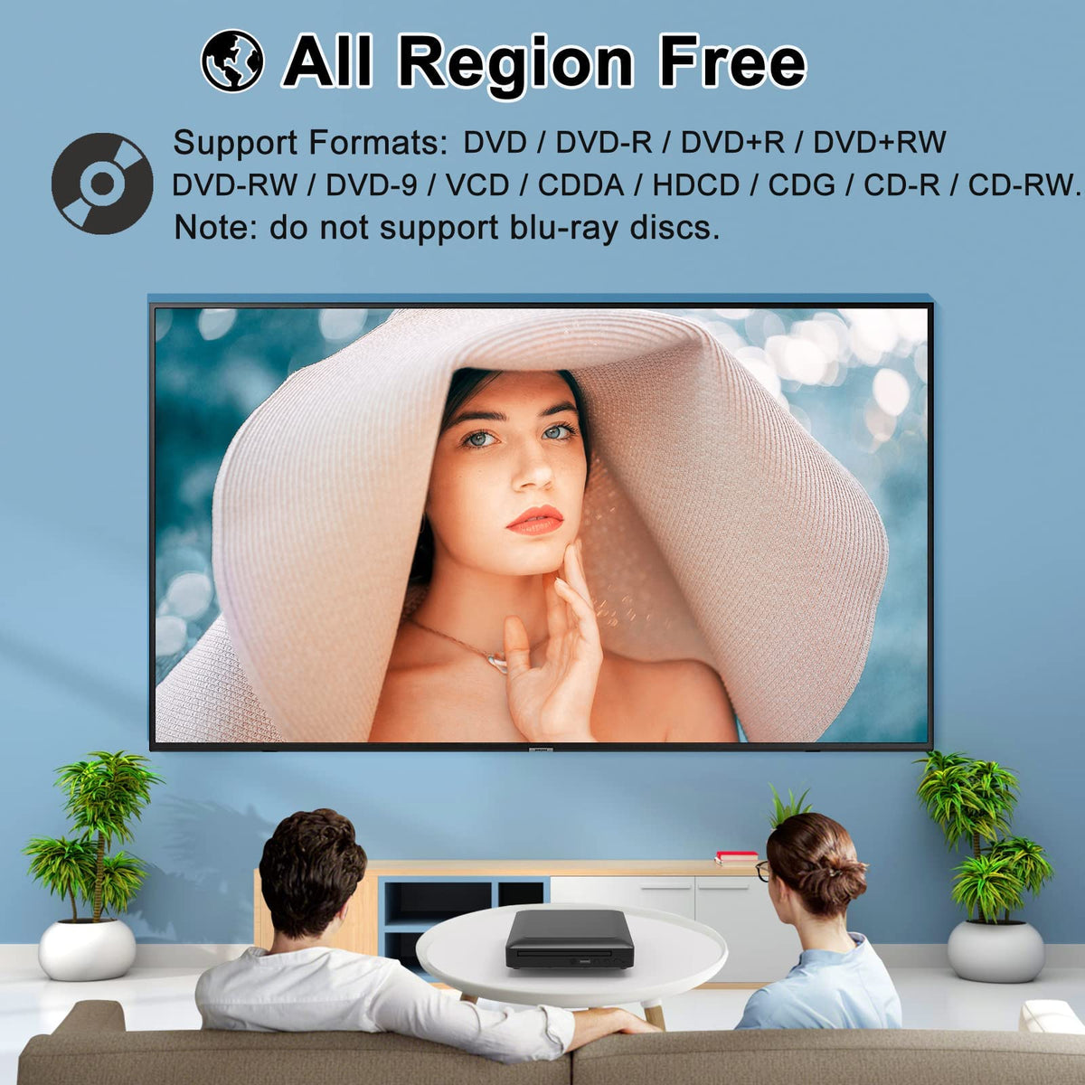 Compact DVD Player for TV All Region Free HDMI DVD Player - Ceihoit Official Imagery - 5