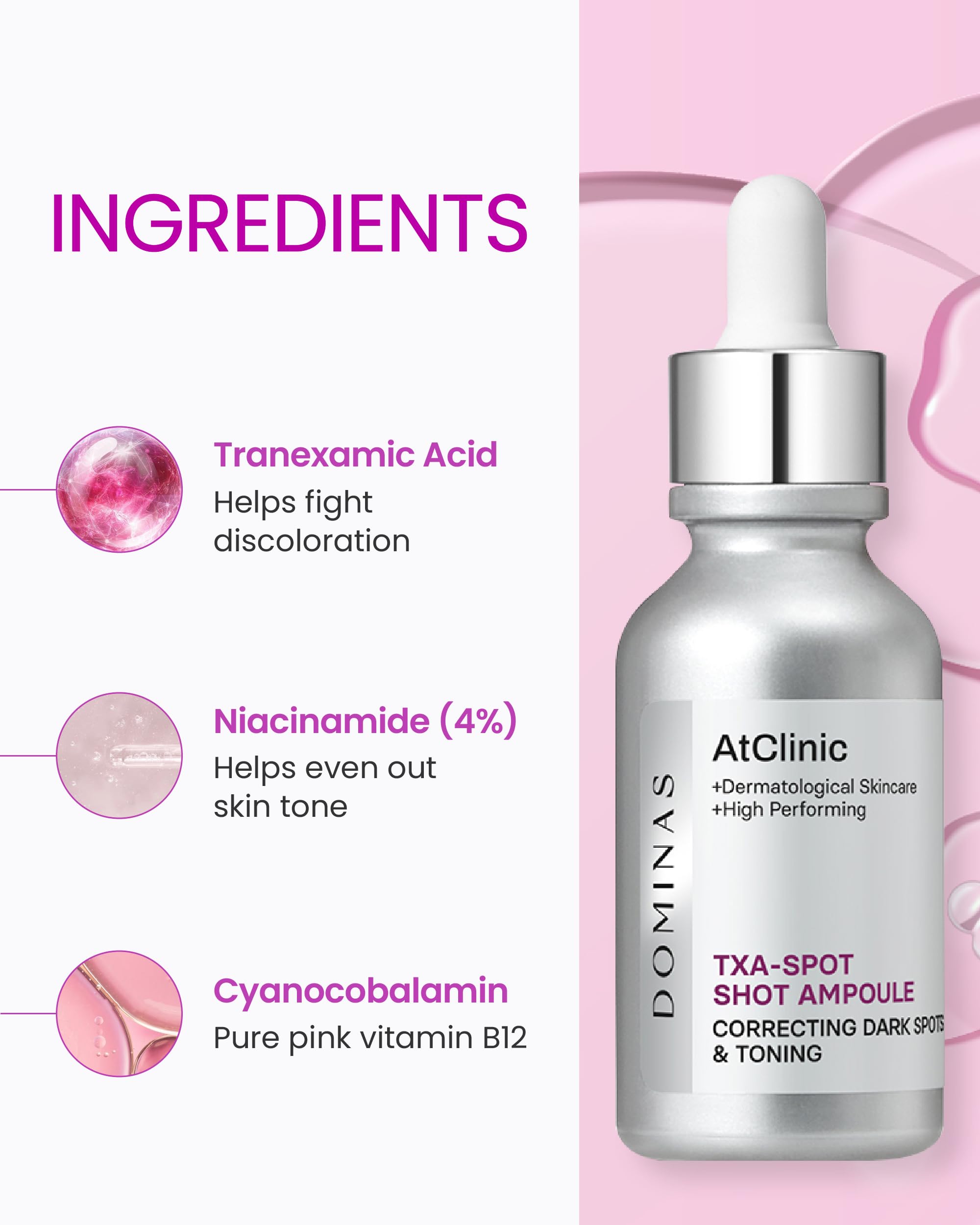 DOMINAS Advanced Korean Cream (1.76oz) + Tranexamic Acid Pink - DOMINAS