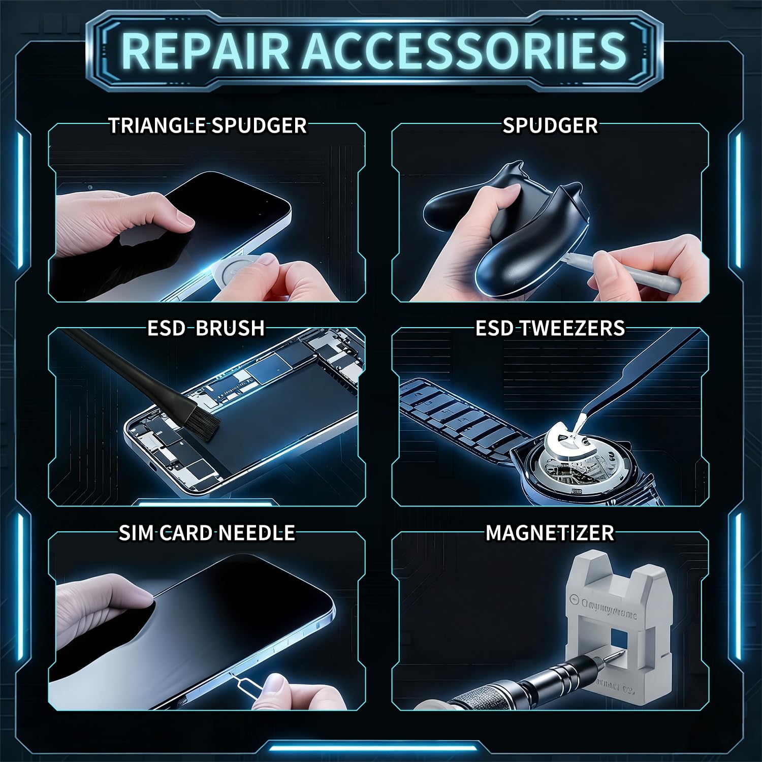 SHOWPIN 122-piece precision computer screwdriver kit with various screwdrivers for laptops and electronics repair.