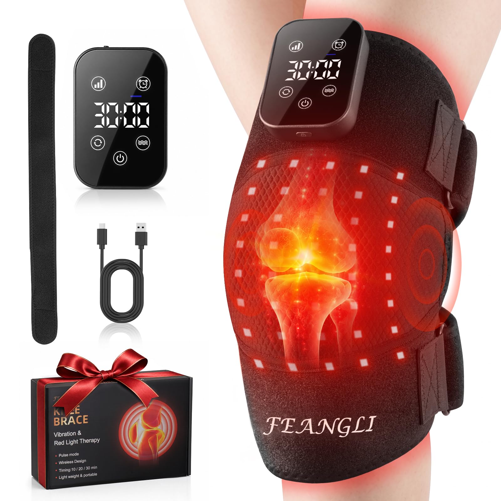 feangli Red Light Therapy Knee Massager for Knee Pain Relief, FSA&HSA