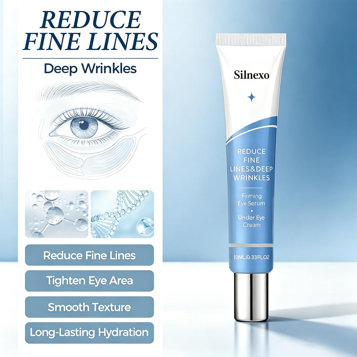 Instant Firming Eye Serum Visibly Reduces Bags Dark Circles - Silnexo Official Imagery - 6