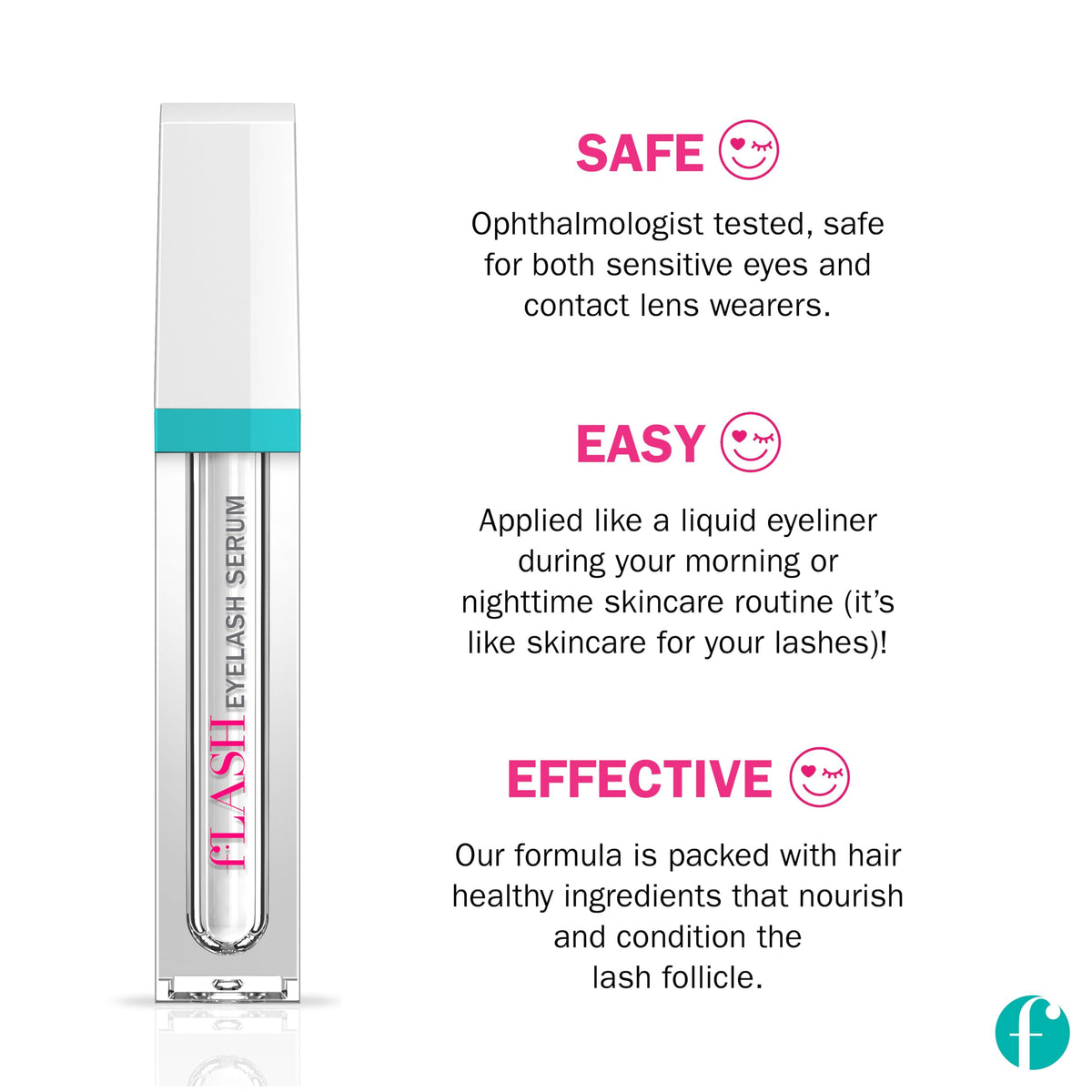 fLASH Eyelash Serum Mini for Long Looking Natural Lashes - FLASHSERUM Official Imagery - 4