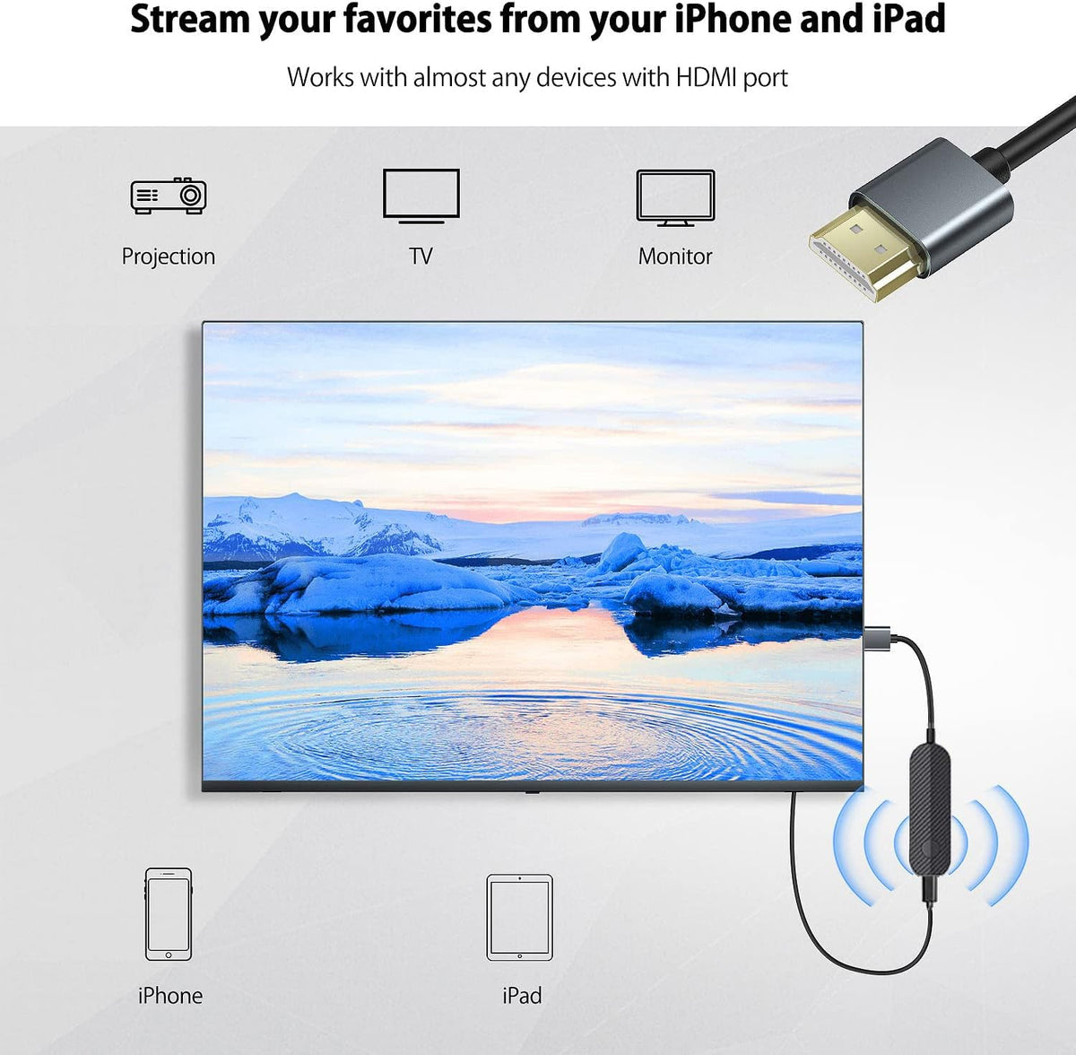 iShare iOS Wireless HDMI Display Adapter for iPhone - zonsiton Official Imagery - 6