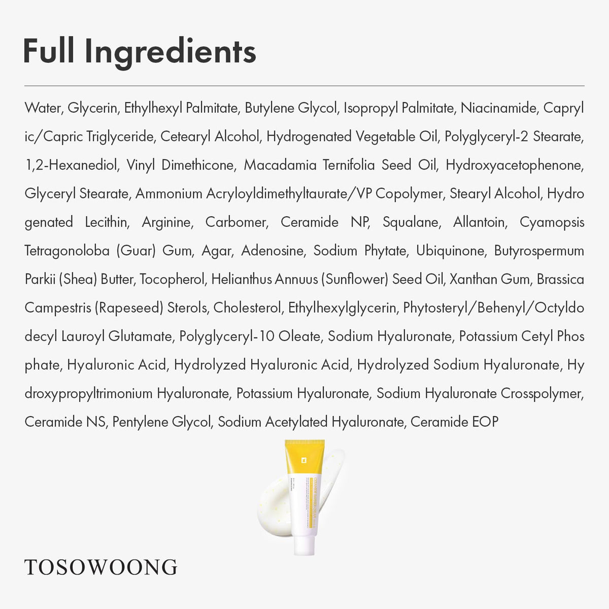 TOSOWOONG Ceramide Barrier Cream for Dry Sensitive Skin - TOSOWOONG Official Imagery - 7