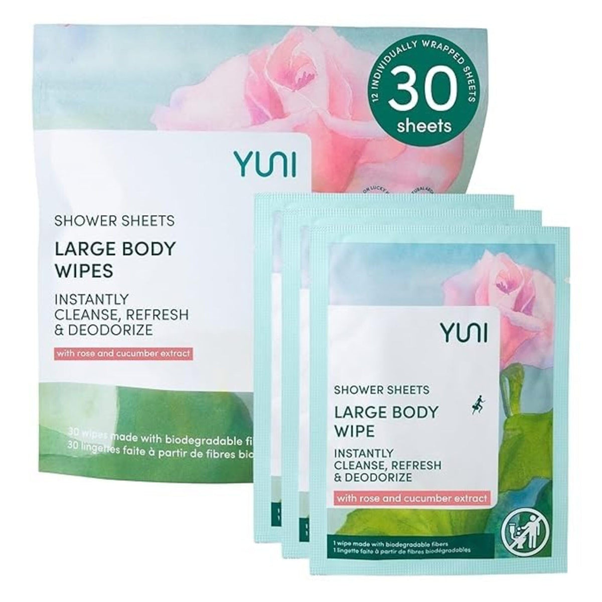 YUNI Beauty Large Body Wipes 12 x 10 Inches - YUNI Beauty Official Imagery - 2