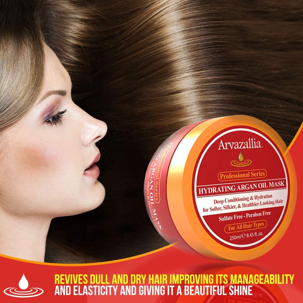 Arvazallia Hydrating Argan Oil Hair Mask & Deep Conditioner For Dry Hair - Arvazallia Official Product View 5