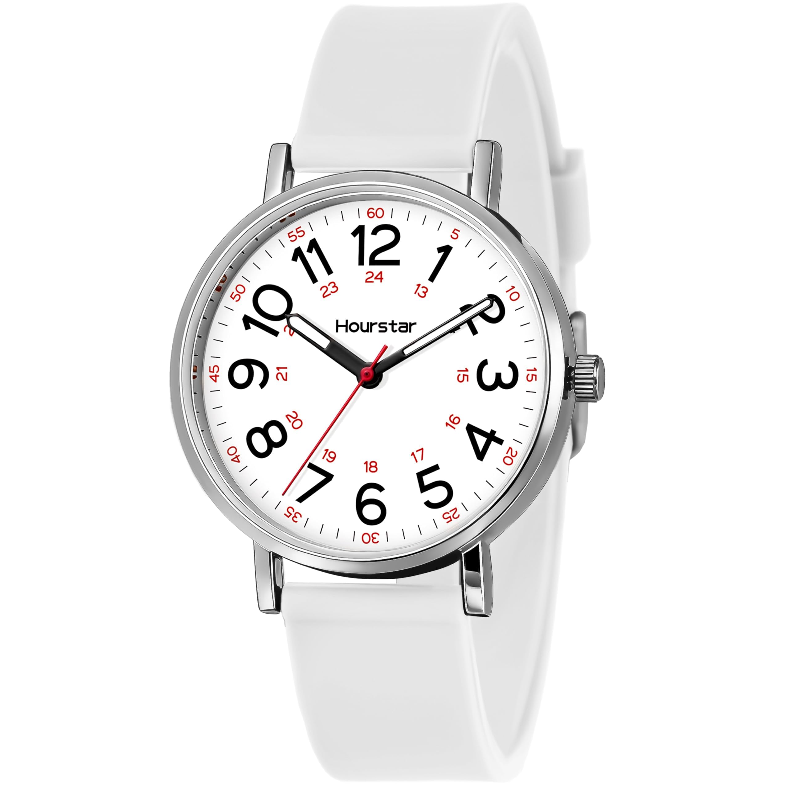 Hourstar Women's Analog Nurse Watch | Second Hand | Easy Read | Silico - View 1