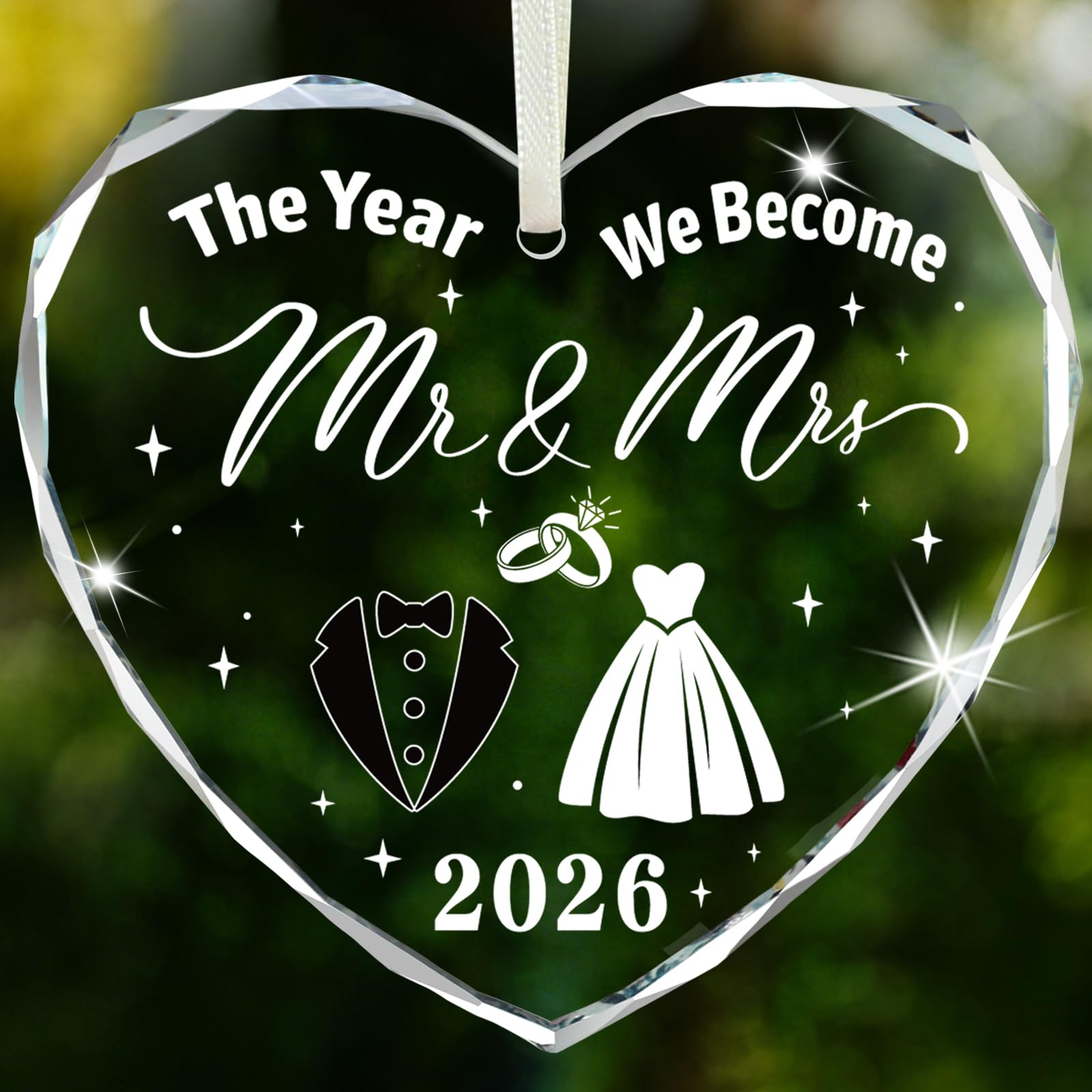 DPKOW Wedding Gifts for Couples 2026, Mr and Mrs Gifts Crystal - Product Imagery