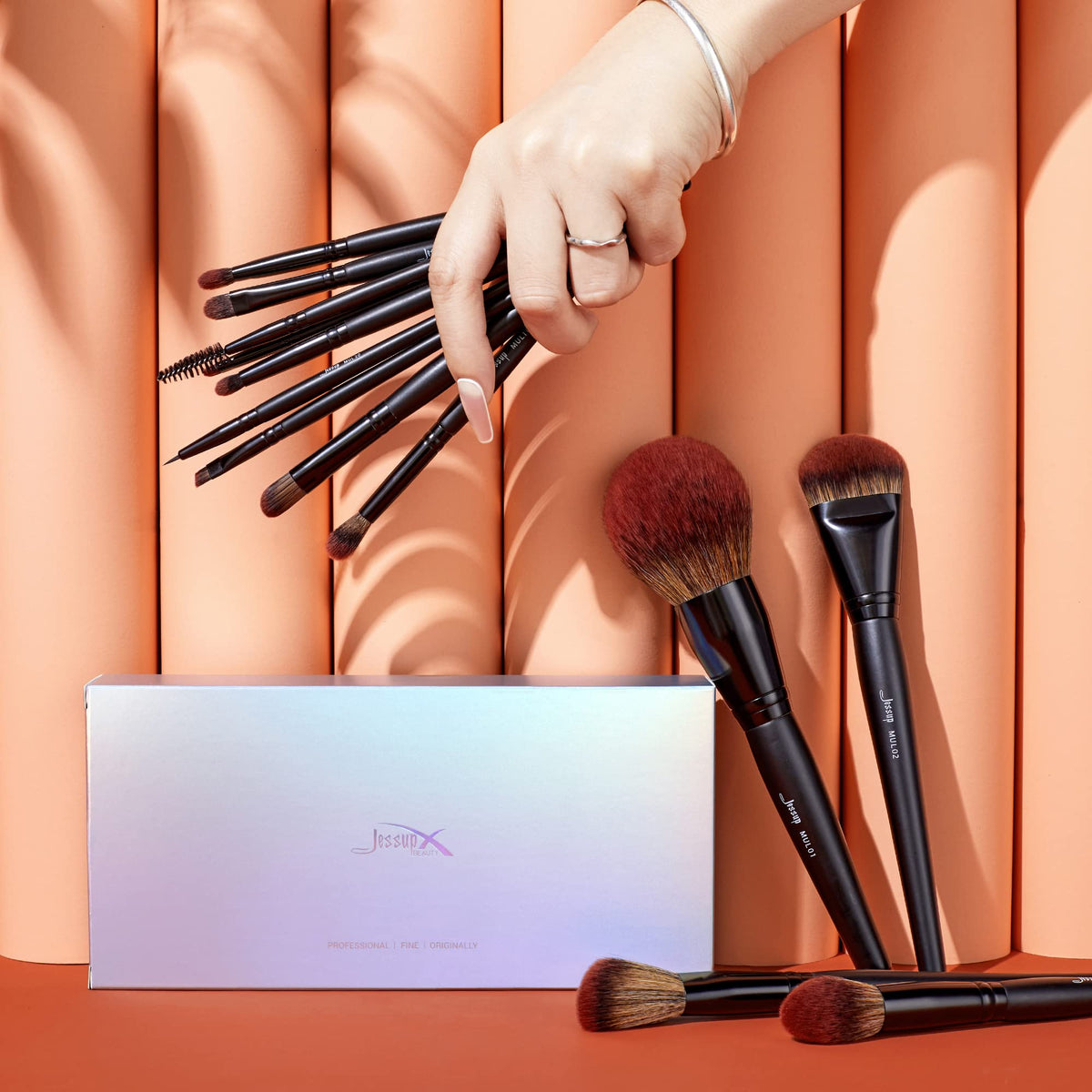 Jessup Full Makeup Brushes Set 13pcs Professional Vegan - Jessup Official Imagery - 7