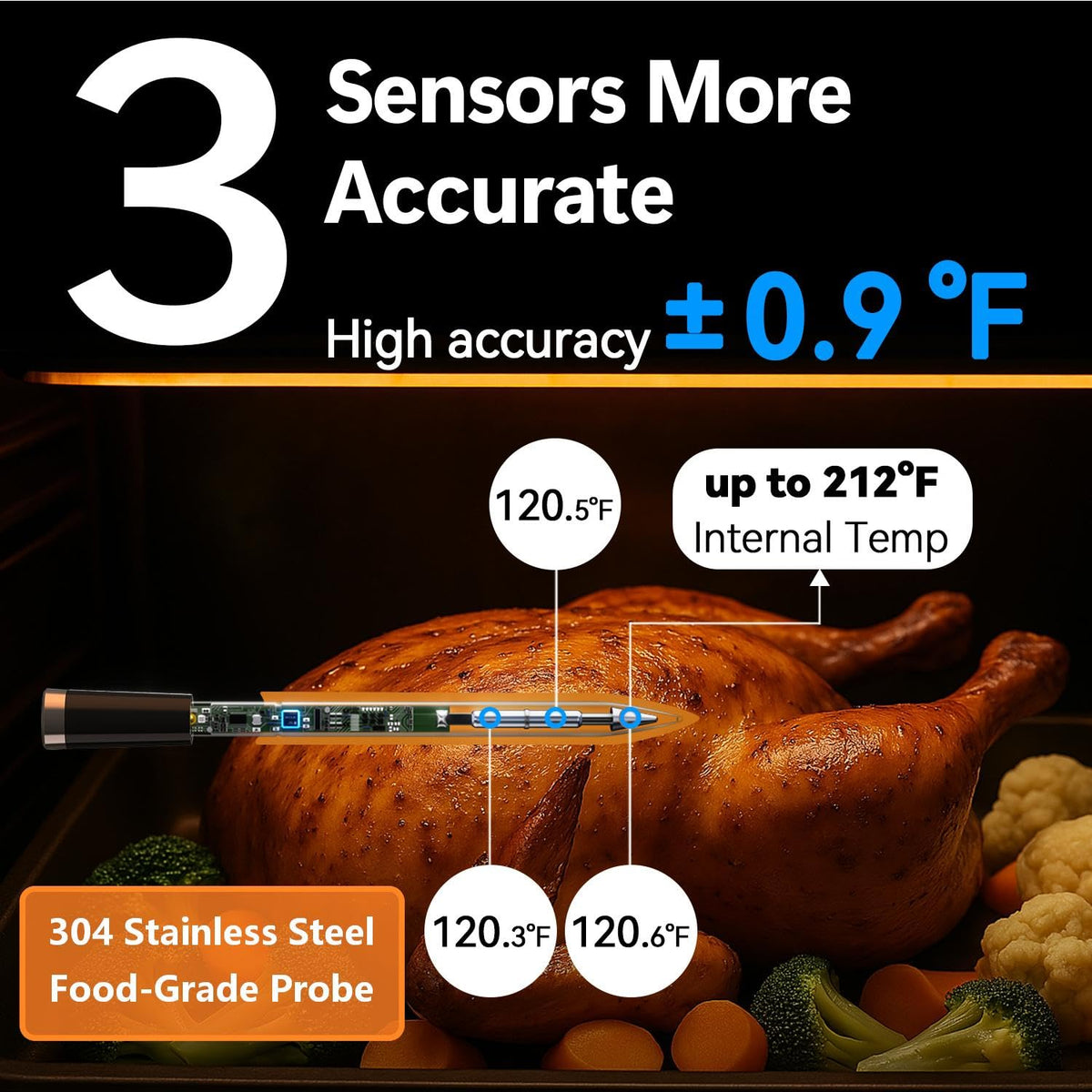 Meat Thermometer Digital Wireless with LCD Booster Bluetooth - BFOUR Official Imagery - 5