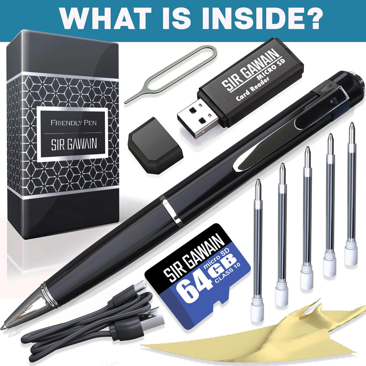 SIRGAWAIN Premium Body Camera Pen Full HD 1080p Video Photos - SIRGAWAIN Official Imagery - 7