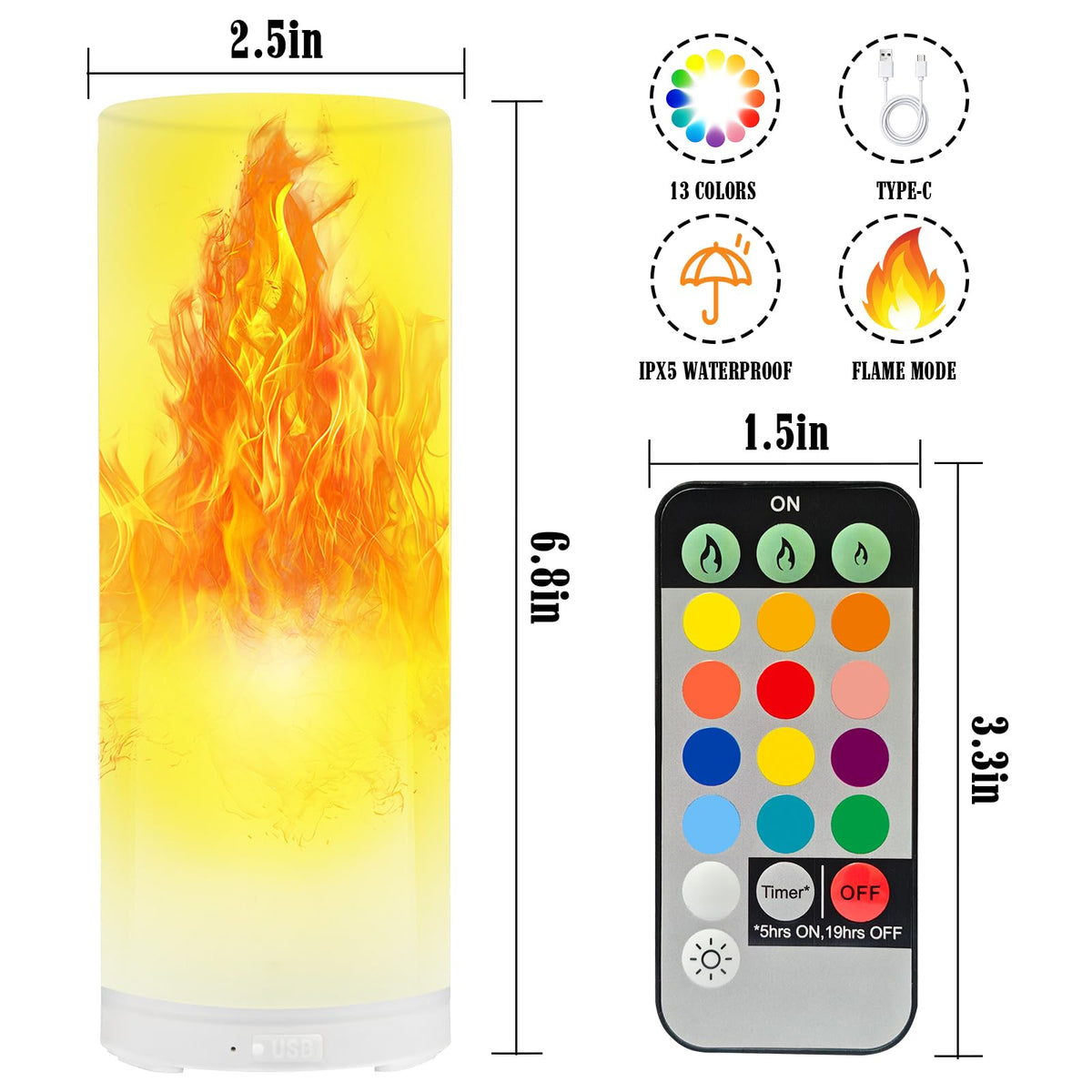 LED Flame Effect Light Rechargeable Remote Timer Waterproof - Swingers Official Imagery - 3