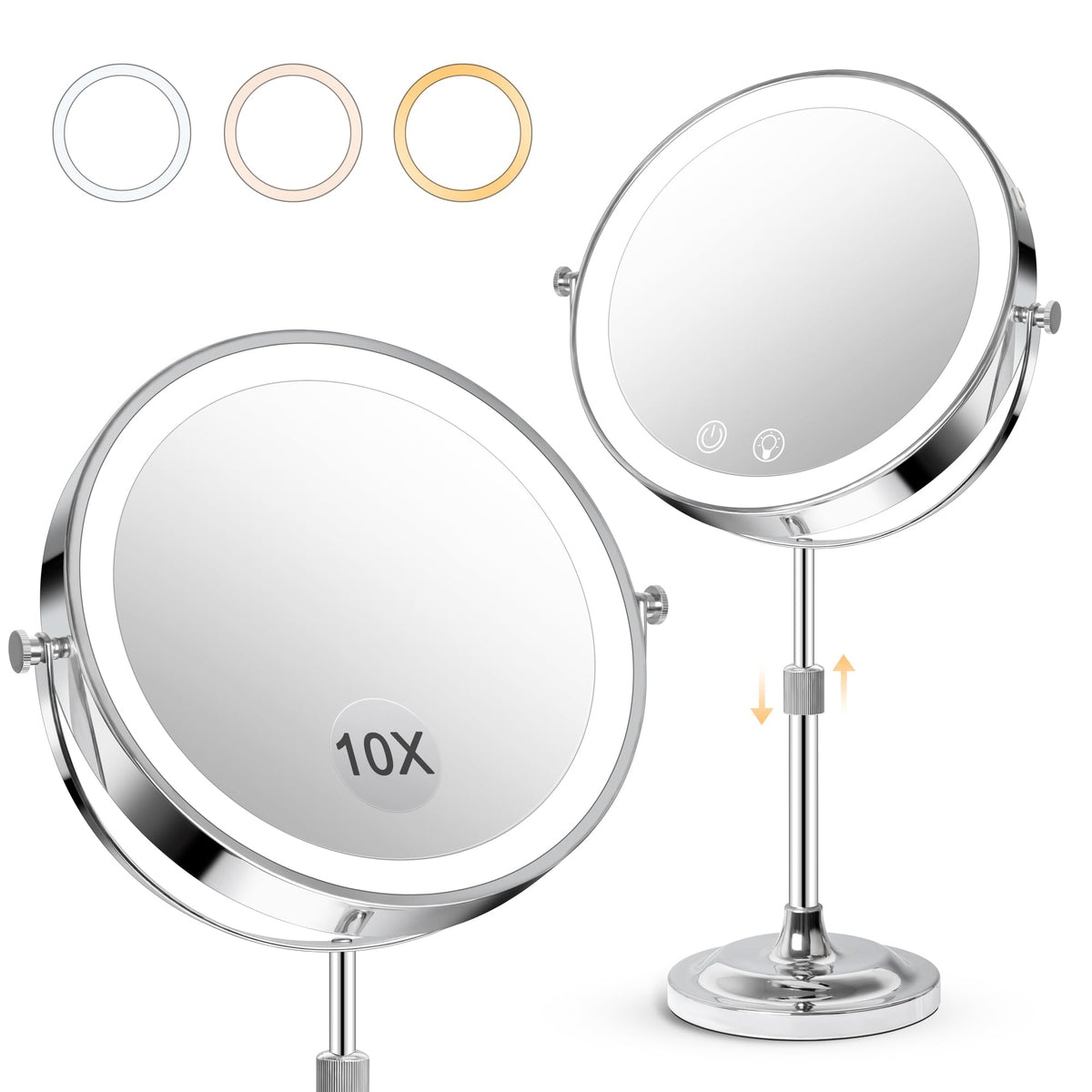 8 Makeup Mirror with Lights 4000mAh Rechargeable Vanity - Telihopin Official Imagery - 1