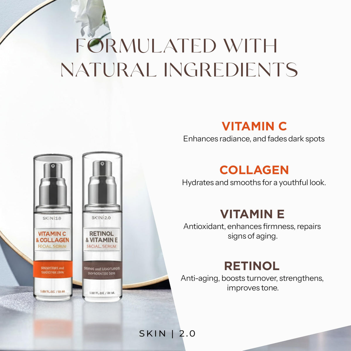 Skin 2 0 Retinol Vitamin E Collagen Vitamin C Serum For Face - Skin 2.0 Official Product Imagery - 7
