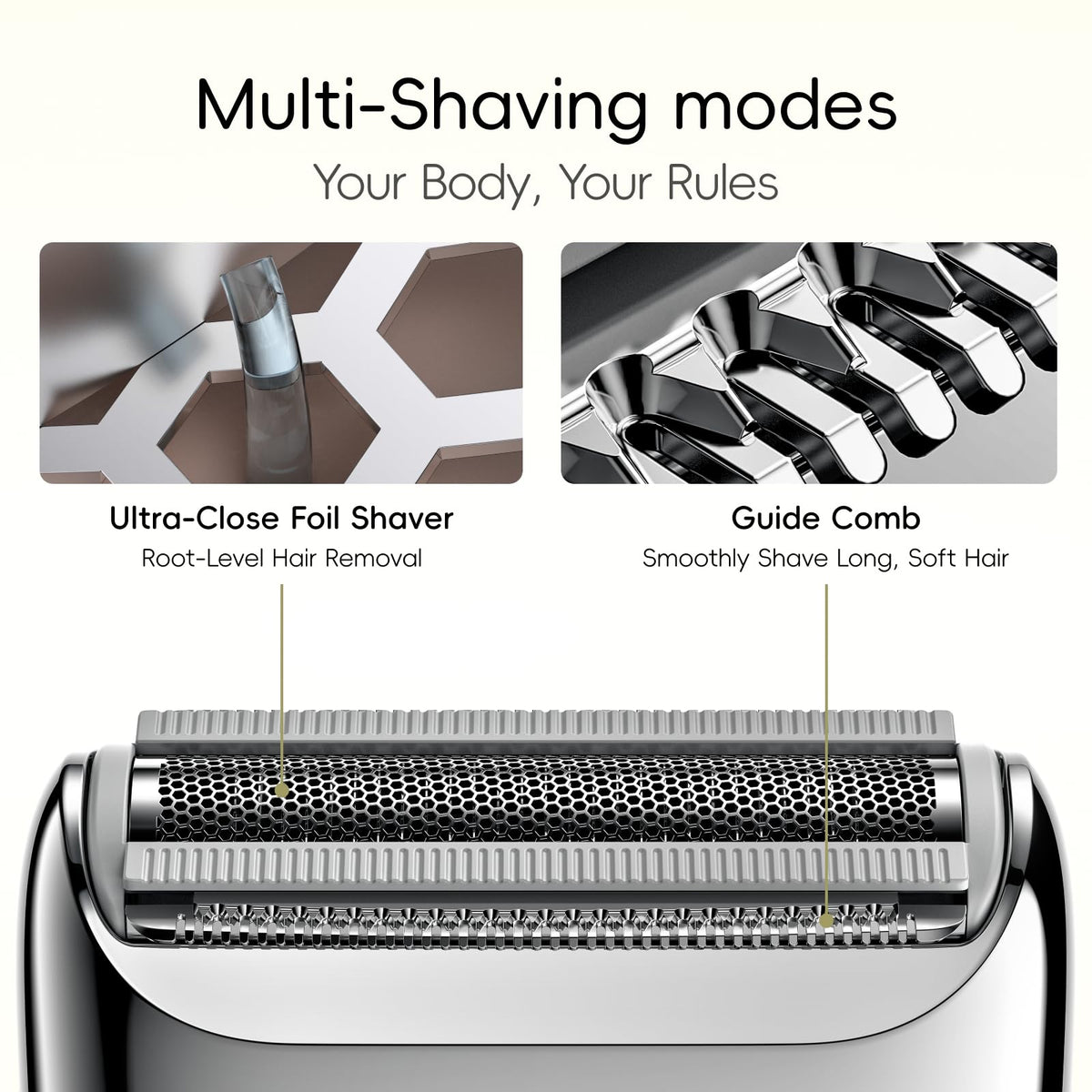yoose Electric Razors for Women IPX7 Unibody Bikini Trimmer - yoose Official Imagery - 8