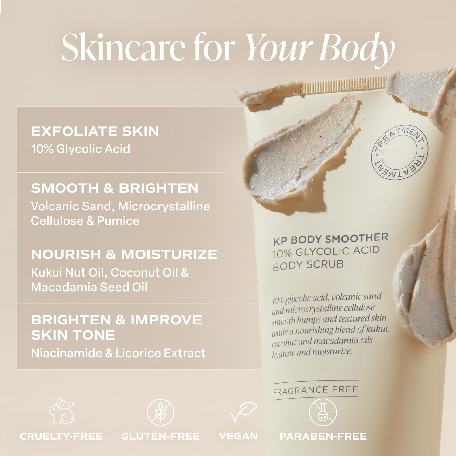 Saltair KP Body Scrub - 10% Glycolic Acid Bump Eraser Exfoliator - Saltair Official Product View 5