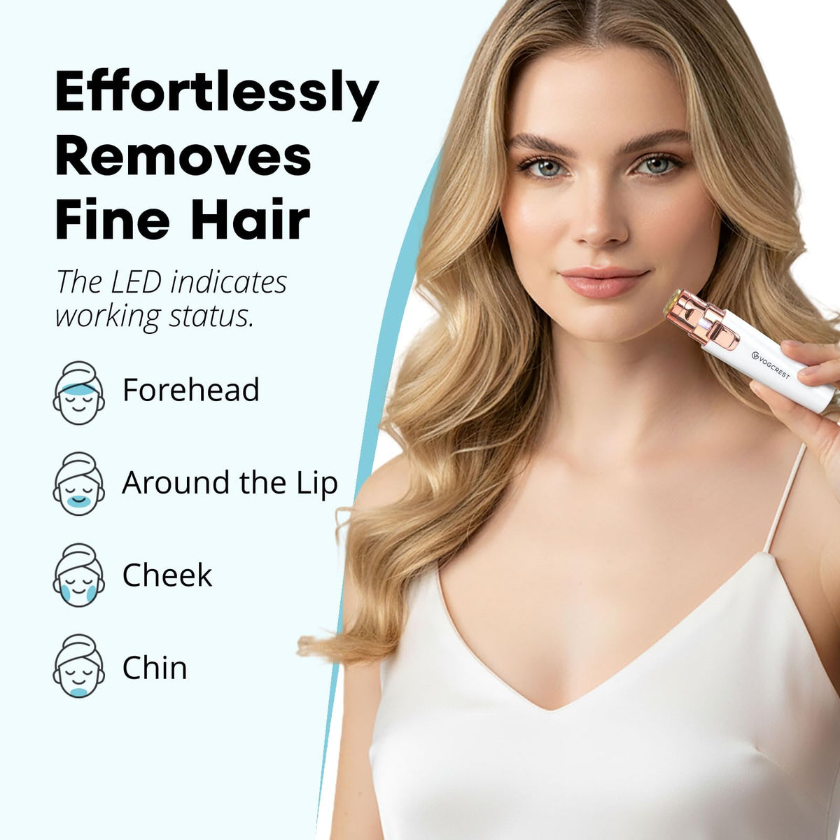 Rechargeable Eyebrow and Facial Hair Remover for Women - VG VOGCREST Official Imagery - 4