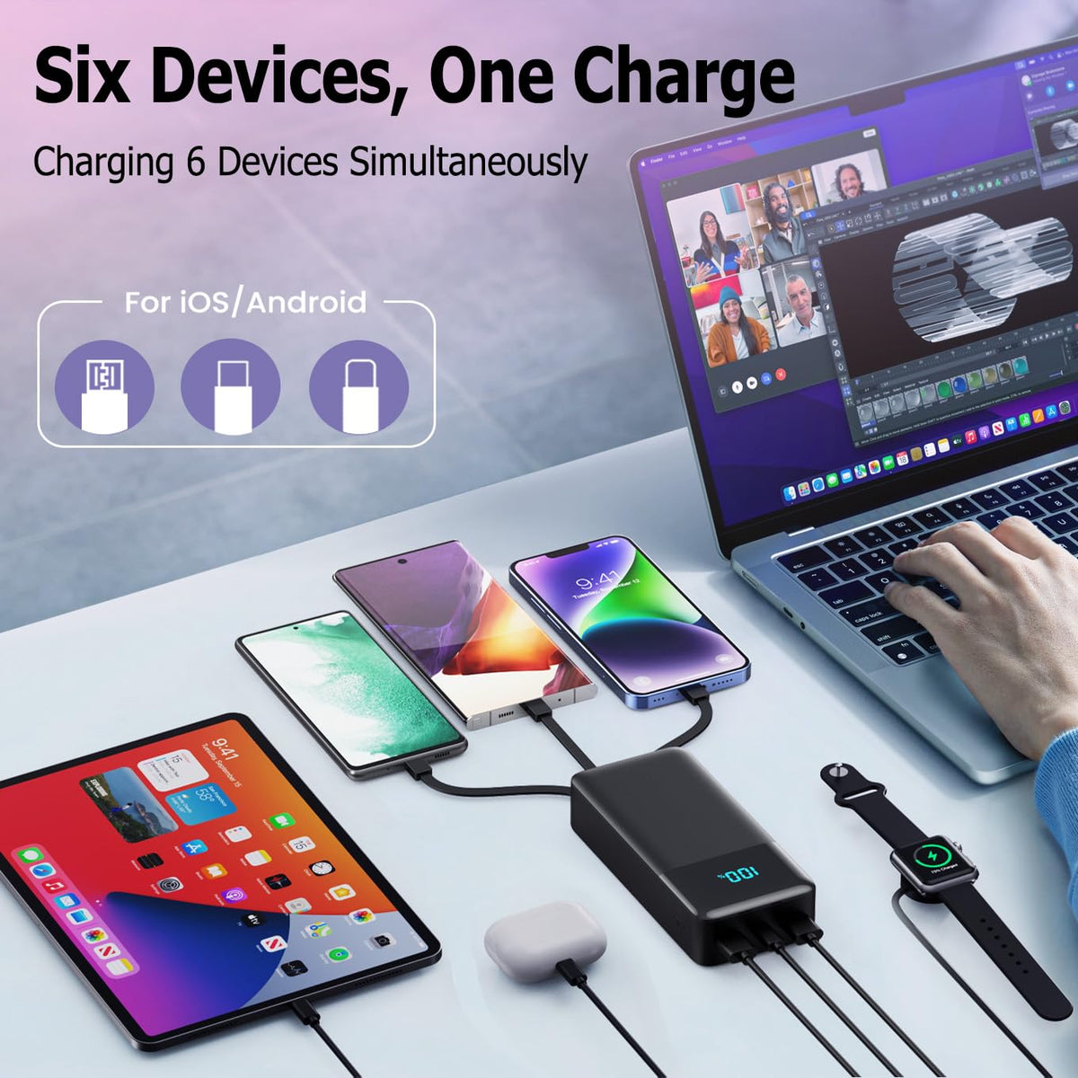 Portable Charger Power Bank 50800mAh 25W USB C Fast Charging - Pxwaxpy Official Imagery - 4