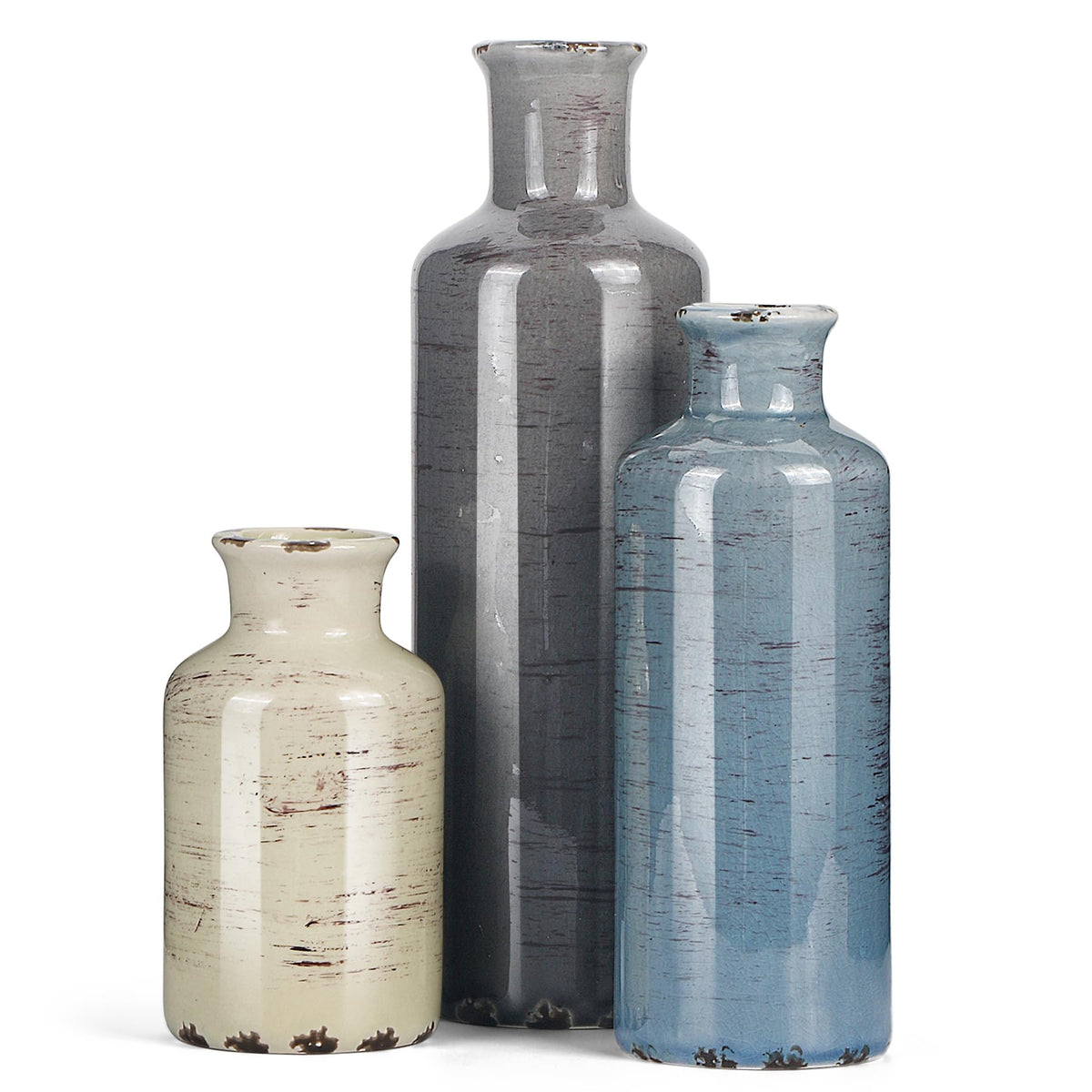 Ceramic Vase Set of 3 Small Flower Vase for Home Decoration - Youmajiajudecor Official Imagery - 1
