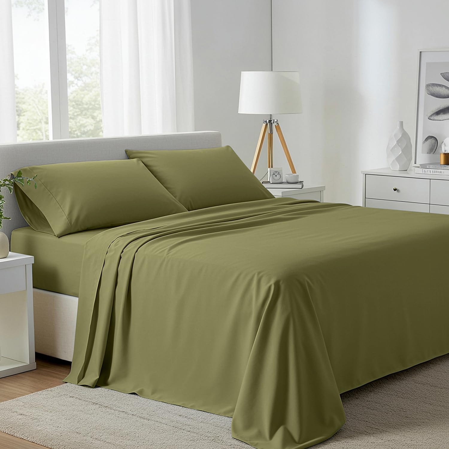 Carressa Linen 100% Egyptian Cotton King Size Sheets Set - 800 - Product Imagery