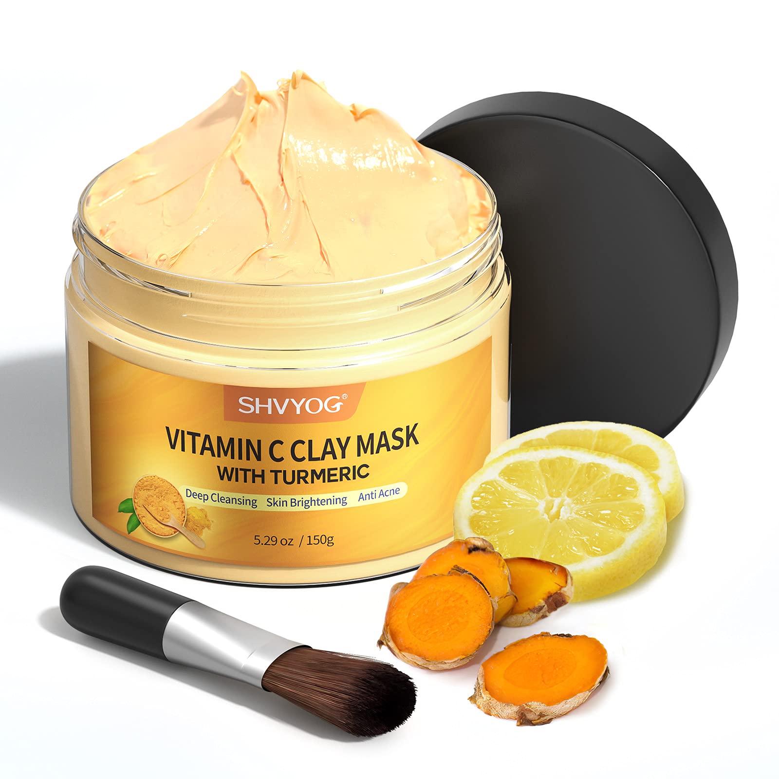 SHVYOG Turmeric Vitamin C Clay Mask with Kaolin Clay for Dull - SHVYOG