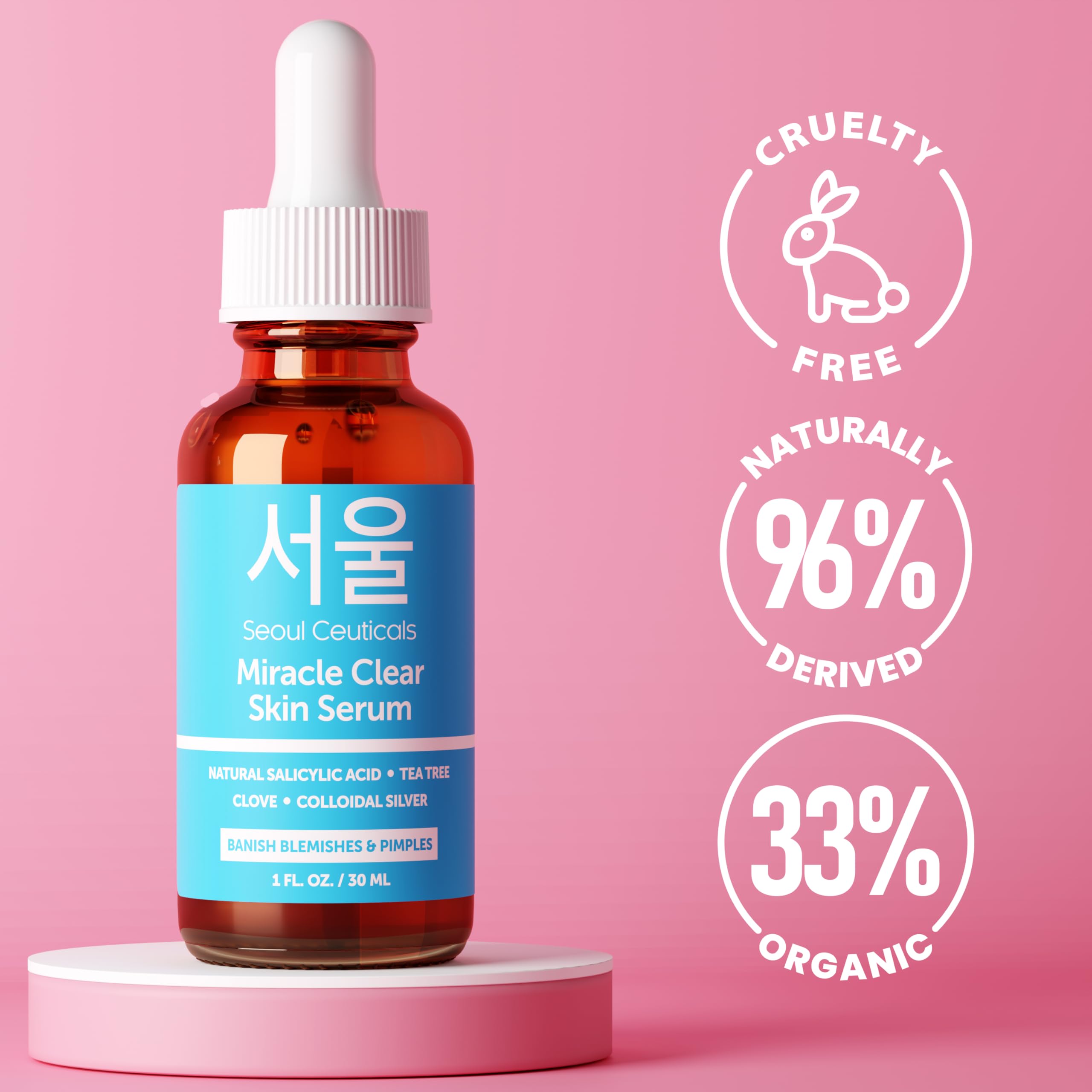 SeoulCeuticals Korean Acne Serum Miracle Clear for Acne - SeoulCeuticals Official Product Imagery - 4