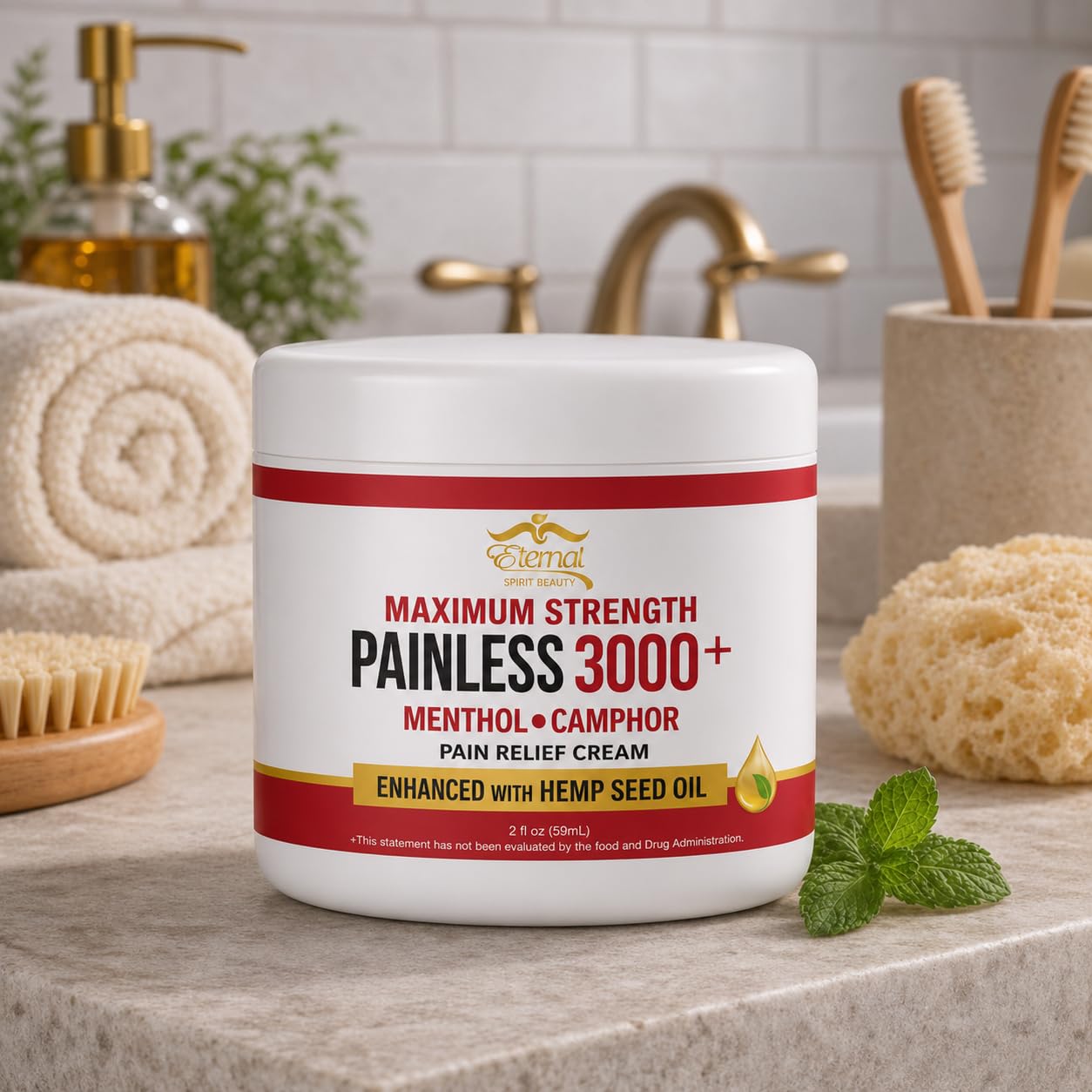 Cream 3000 Super Concentrated Topical Cream with Menthol & Camphor, Cooling/Warming Sensation, Non-Greasy, 2 fl oz (60 mL)