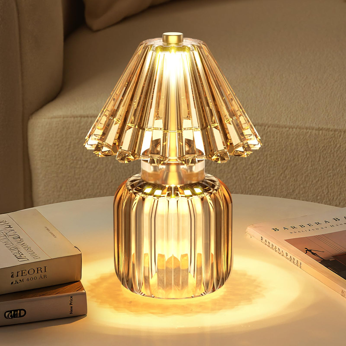 Small Battery Operated Lamp with Timer Jelly Amber - SisiHokai Official Imagery - 1