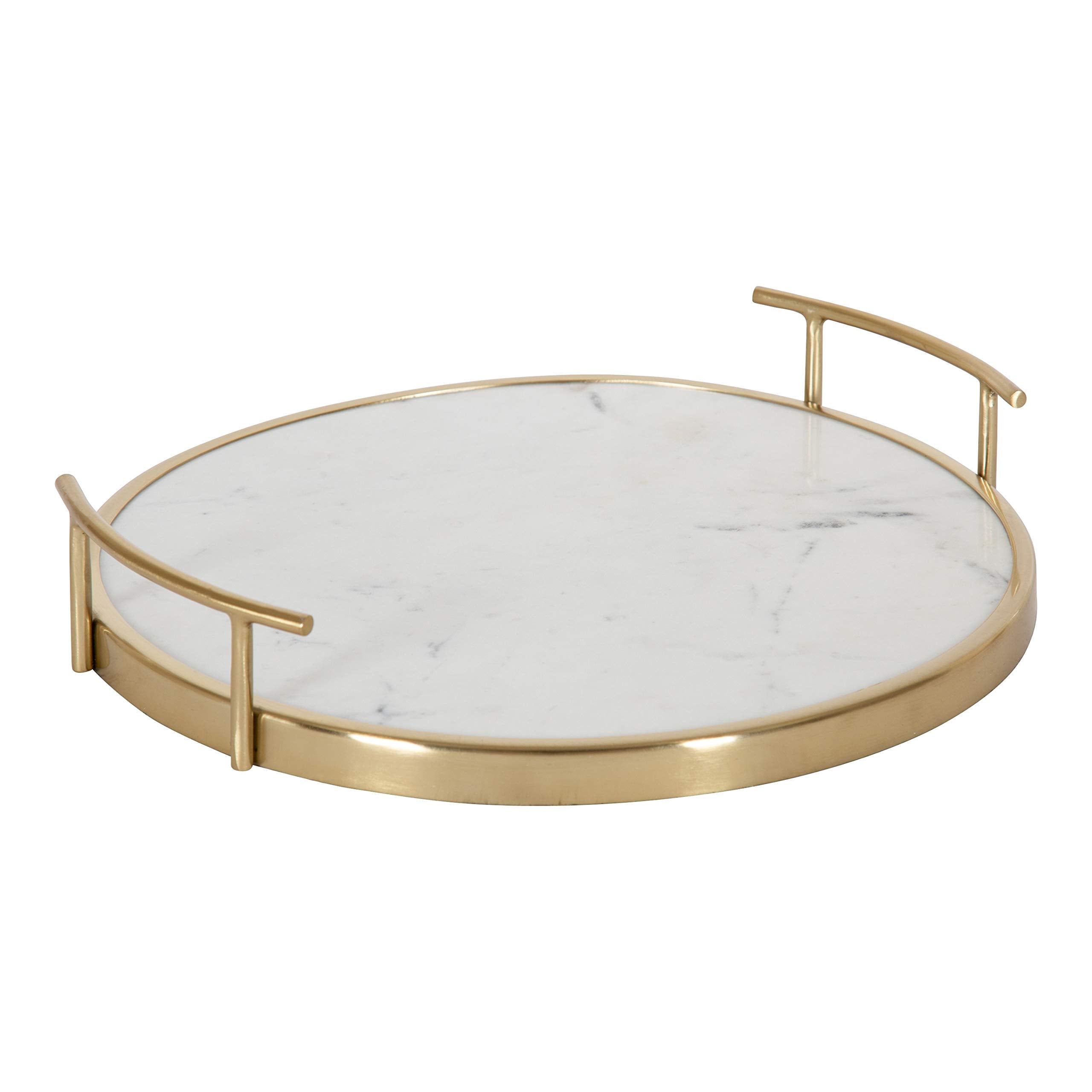 Kate and Laurel Marbury Modern Round Tray, 14 inch Diameter, - Product Imagery