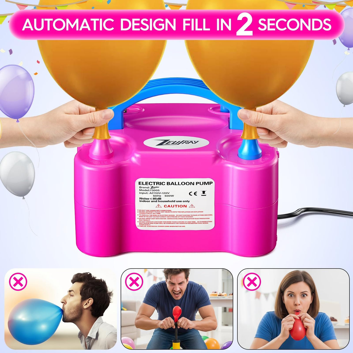 Portable Electric Balloon Pump - ZEUSRAY Official Imagery - 6