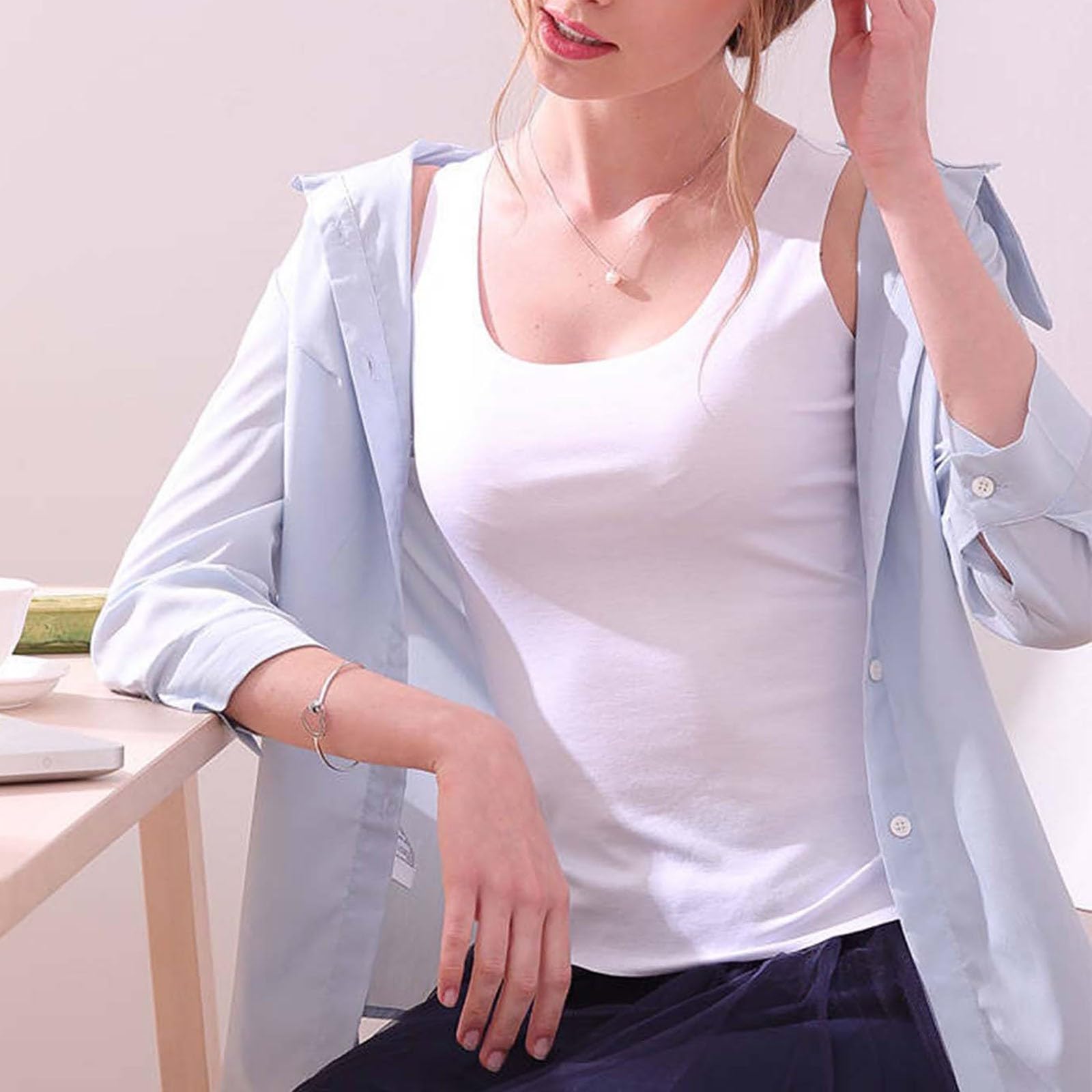 Tank Tops For Women 2025 Summer Ice Silk Camisole Tops Seamless Deep S - View 6