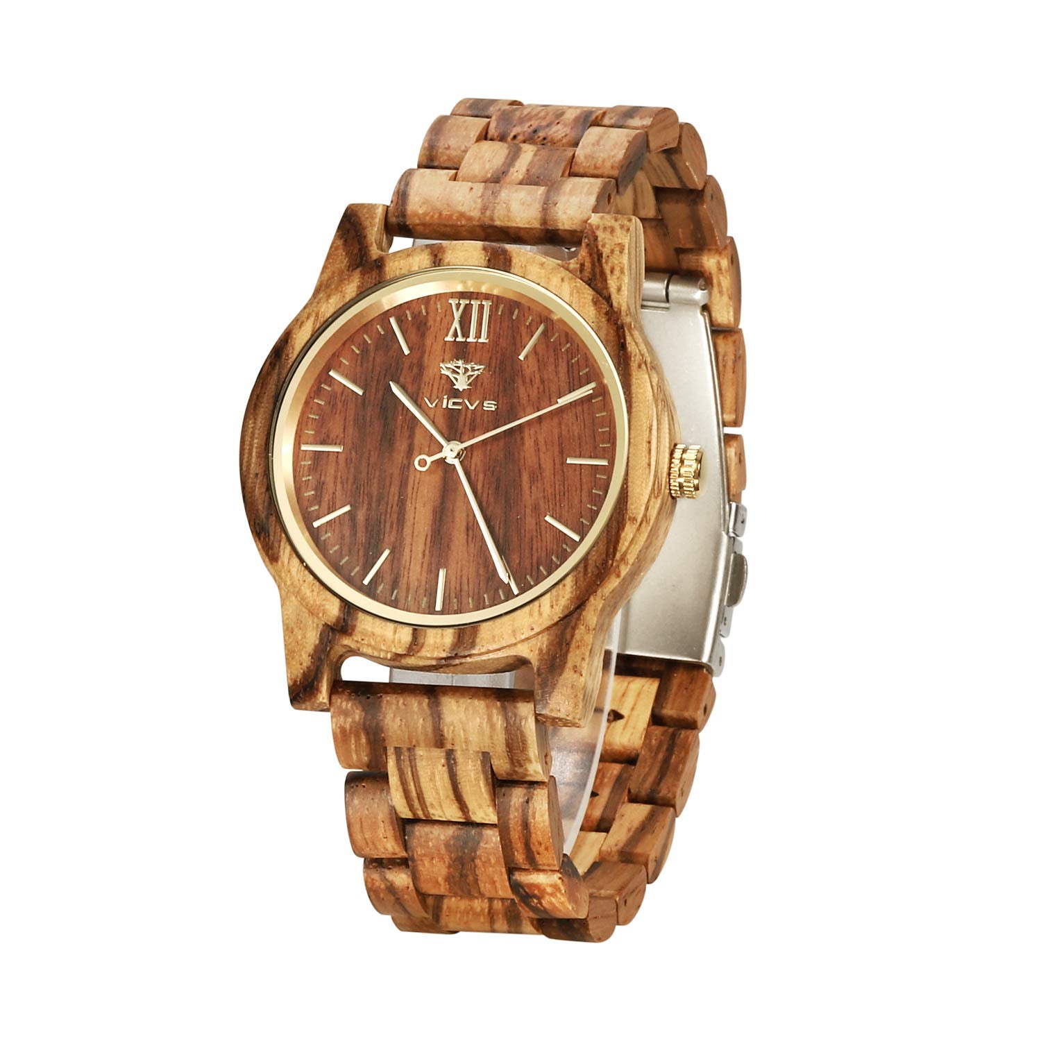 Wooden Watches for Men and Women, Natural Walnut/Olive Wood - Product Imagery