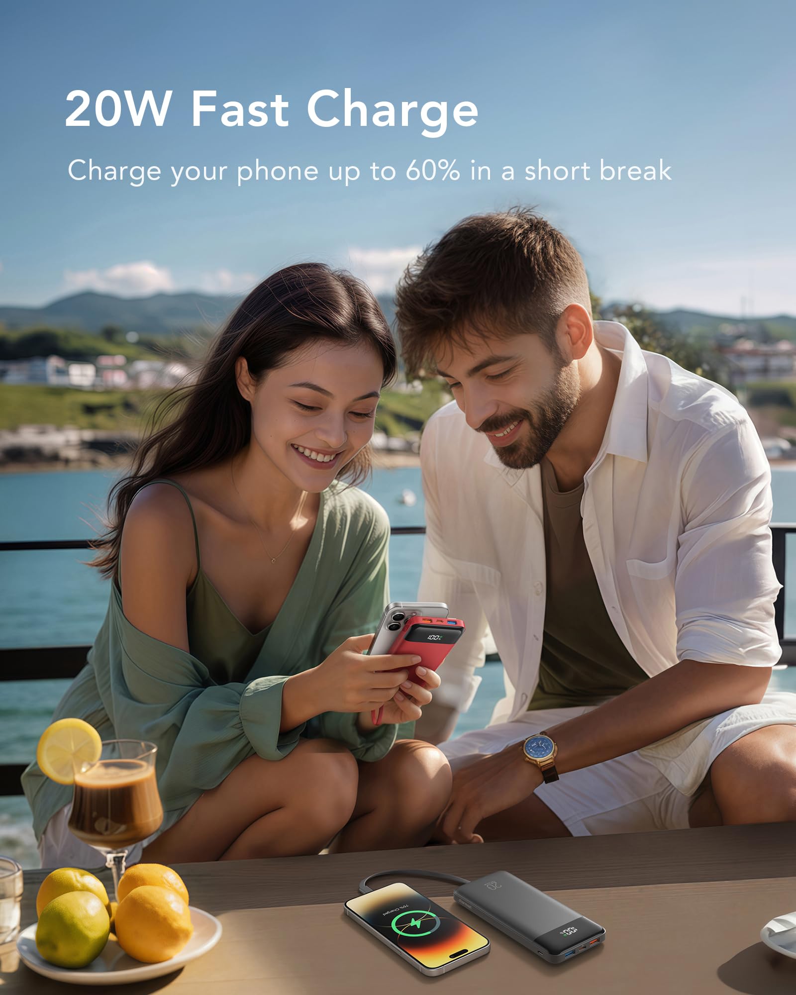 charmast Portable Charger Built in Cables 20000mAh Power - charmast Official Imagery - 5