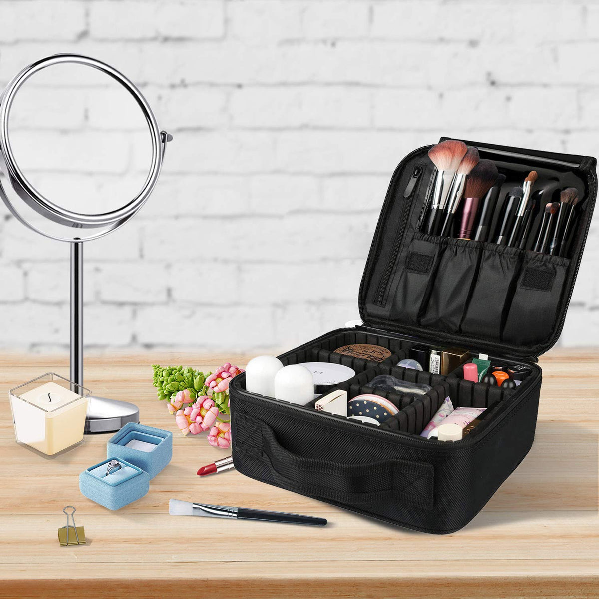 Travel Makeup Case Cosmetic Train Case Organizer Portable - Bvser Official Imagery - 3