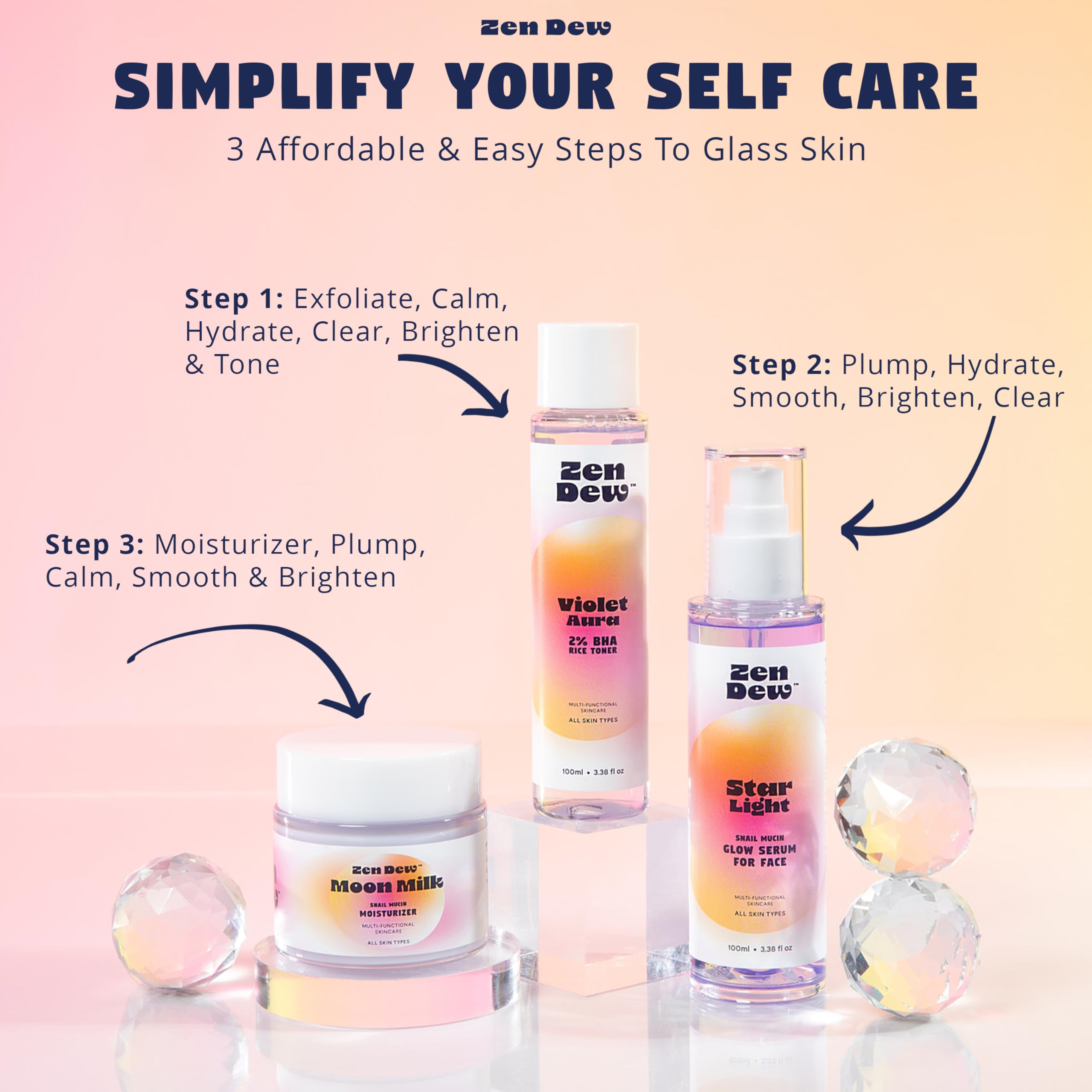 Moon Milk Snail Mucin Moisturizer Gel Cream 3.52 Oz - Zen Dew
