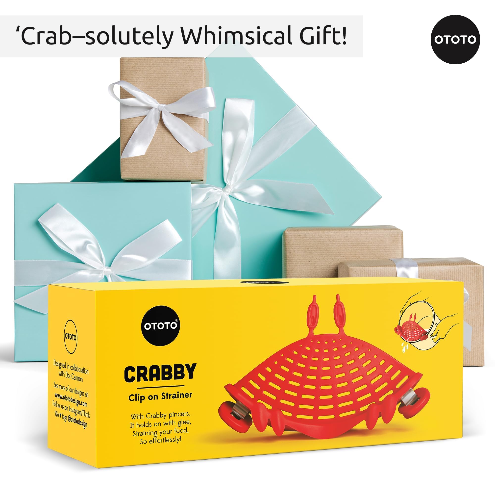 OTOTO Crab Clip-On Strainer - Silicone Pasta Strainer with Stainless S - View 8