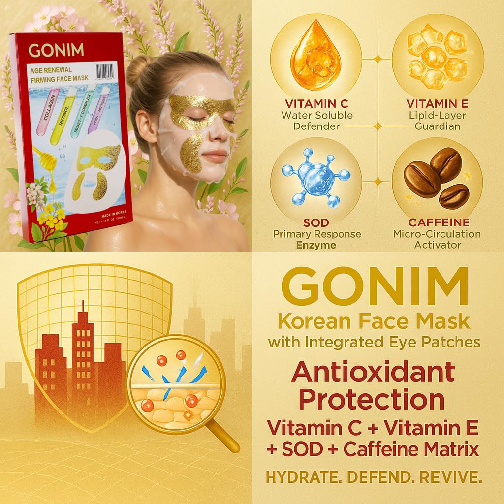 Korean Face Mask with Integrated Eye Mask Under Eye Patches - GONIM Official Imagery - 5