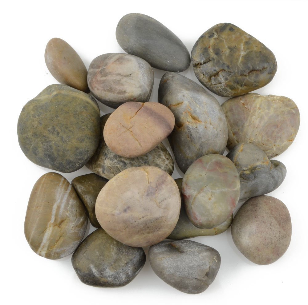 CNZ Mix Color Polished Natural River Pebble Stone 2 3 10 lb - CNZ Official Imagery - 1