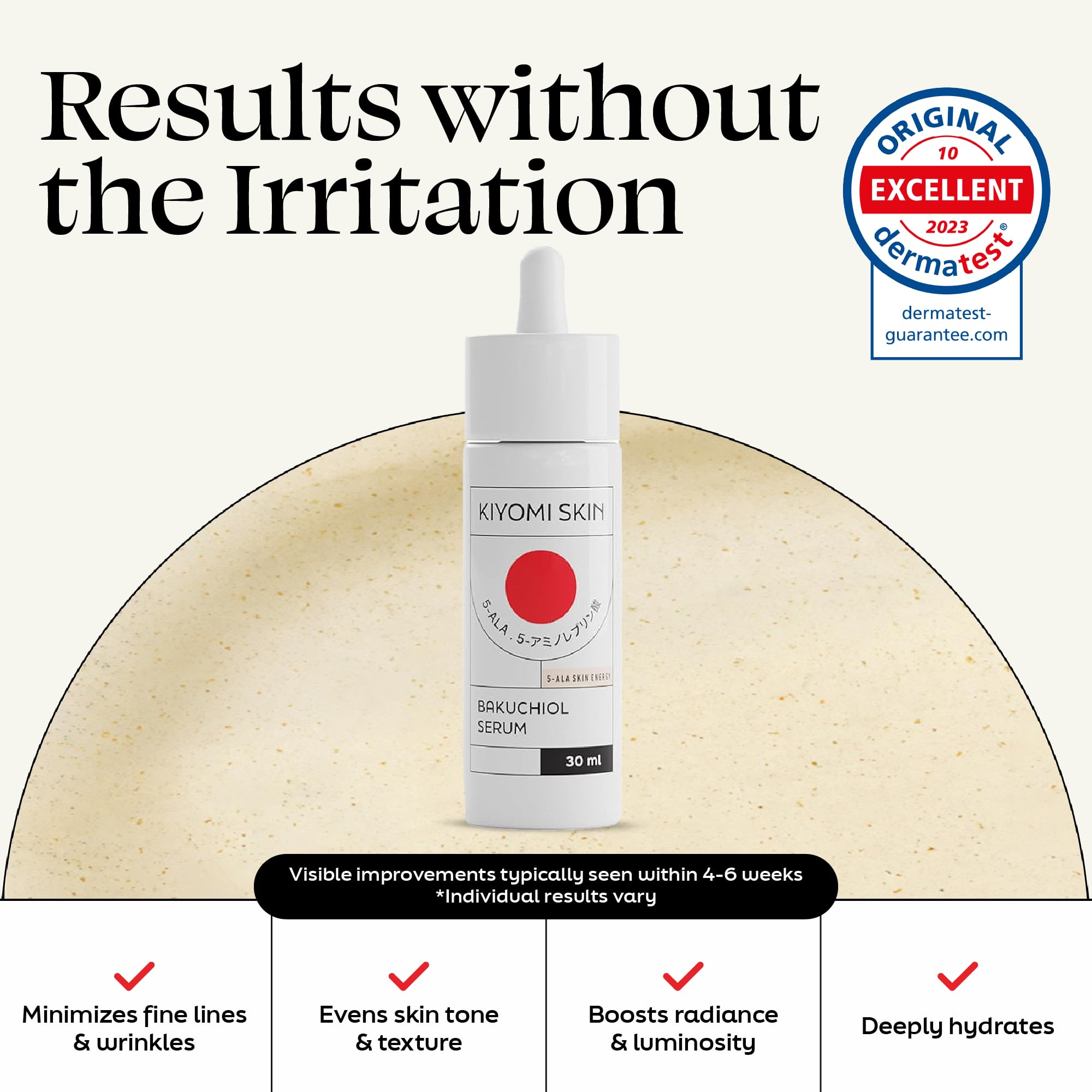 Kiyomi Skin Bakuchiol Face Serum with 5 - ALA & Niacinamide & 1 Fl Oz - Kiyomi Skin Official Product View 5