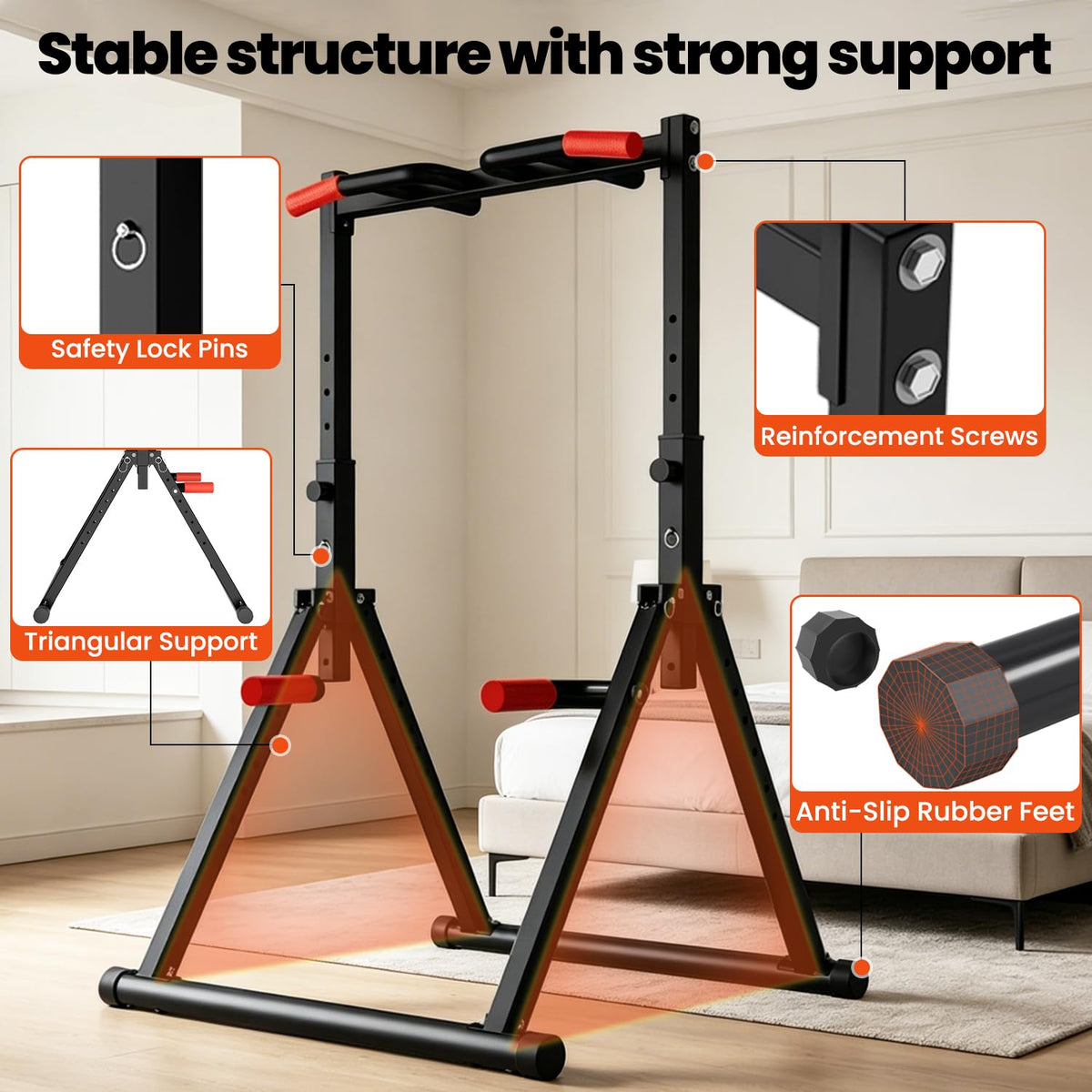DOBESTS Power Tower Pull Up Bar Free Standing Foldable Pull - DOBESTS Official Imagery - 5