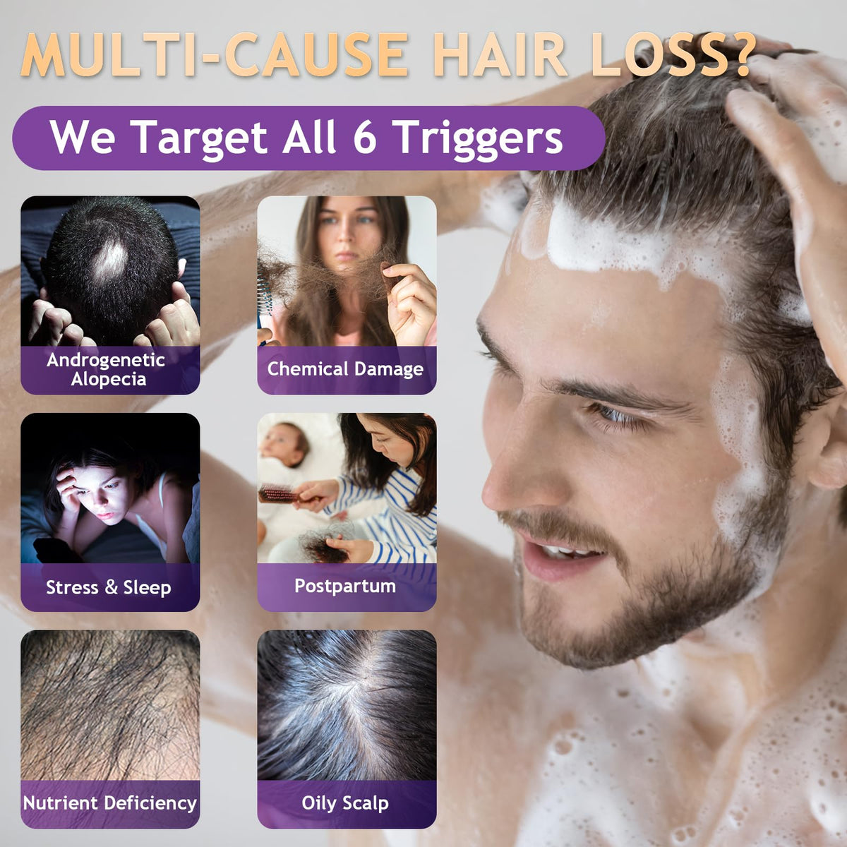 Biotin Hair Growth Shampoo Hair Loss Shampoo for Thinning - oely Official Imagery - 5