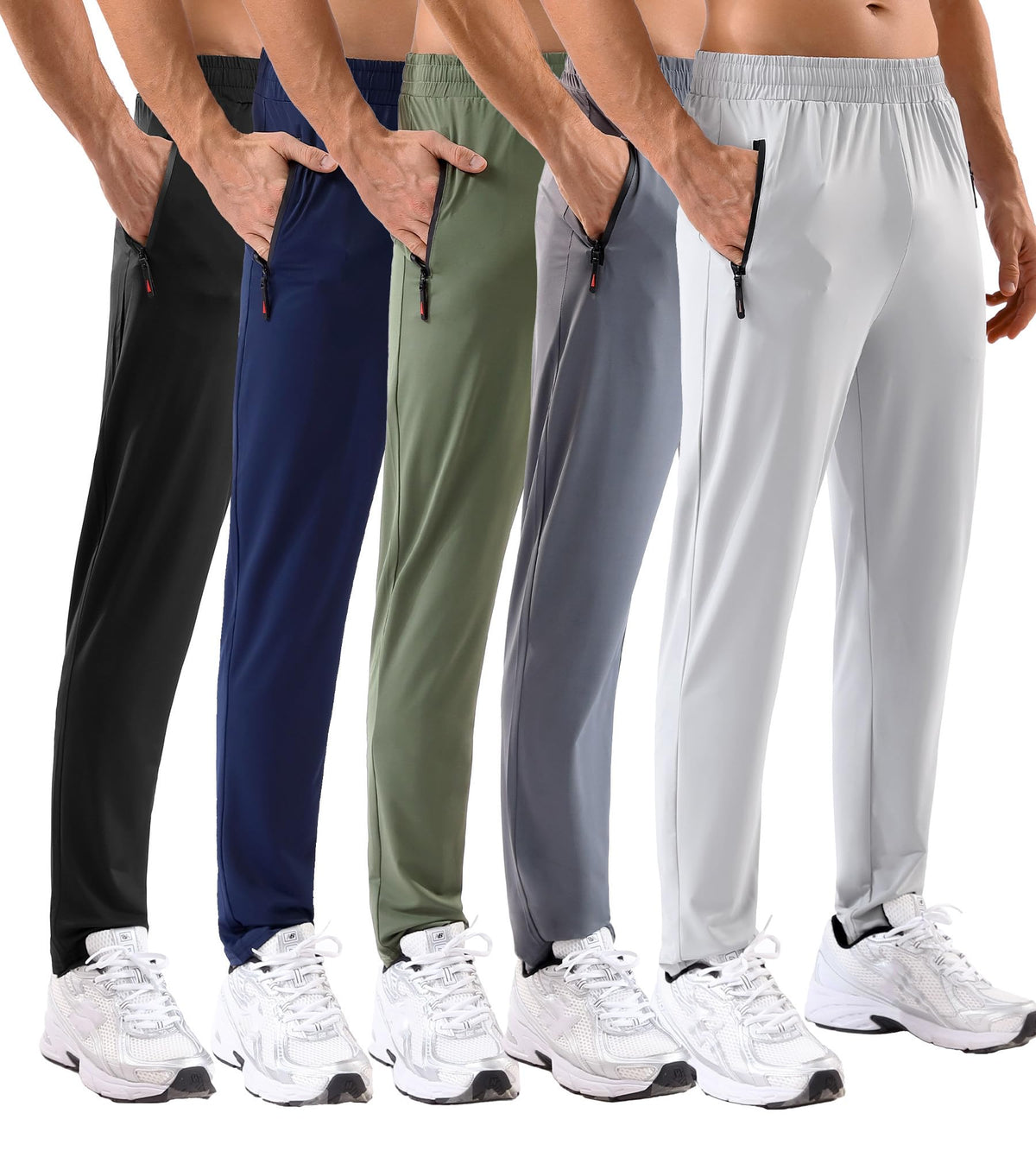 5 Pack Men s Sweatpants with Zipper Pockets Stretch - MSGD Official Imagery - 1